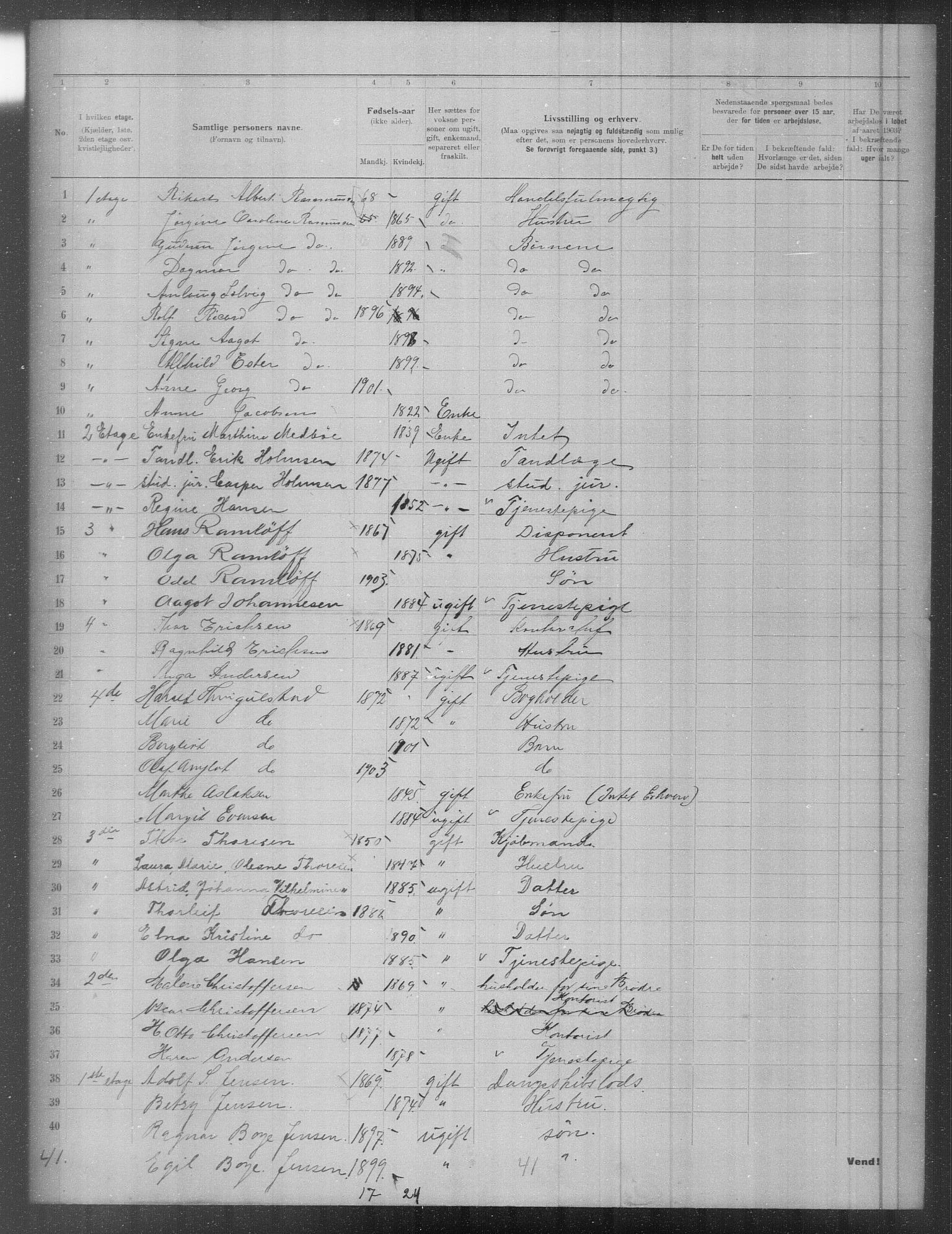 OBA, Municipal Census 1903 for Kristiania, 1903, p. 7674