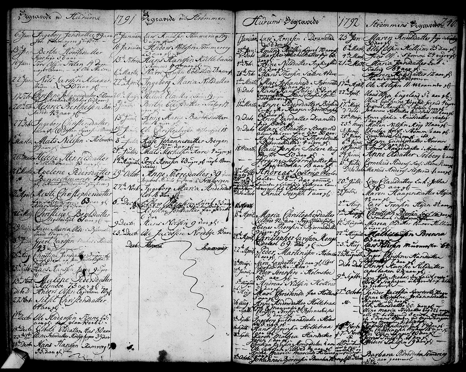 Hurum kirkebøker, AV/SAKO-A-229/F/Fa/L0007: Parish register (official) no. 7, 1771-1810, p. 240