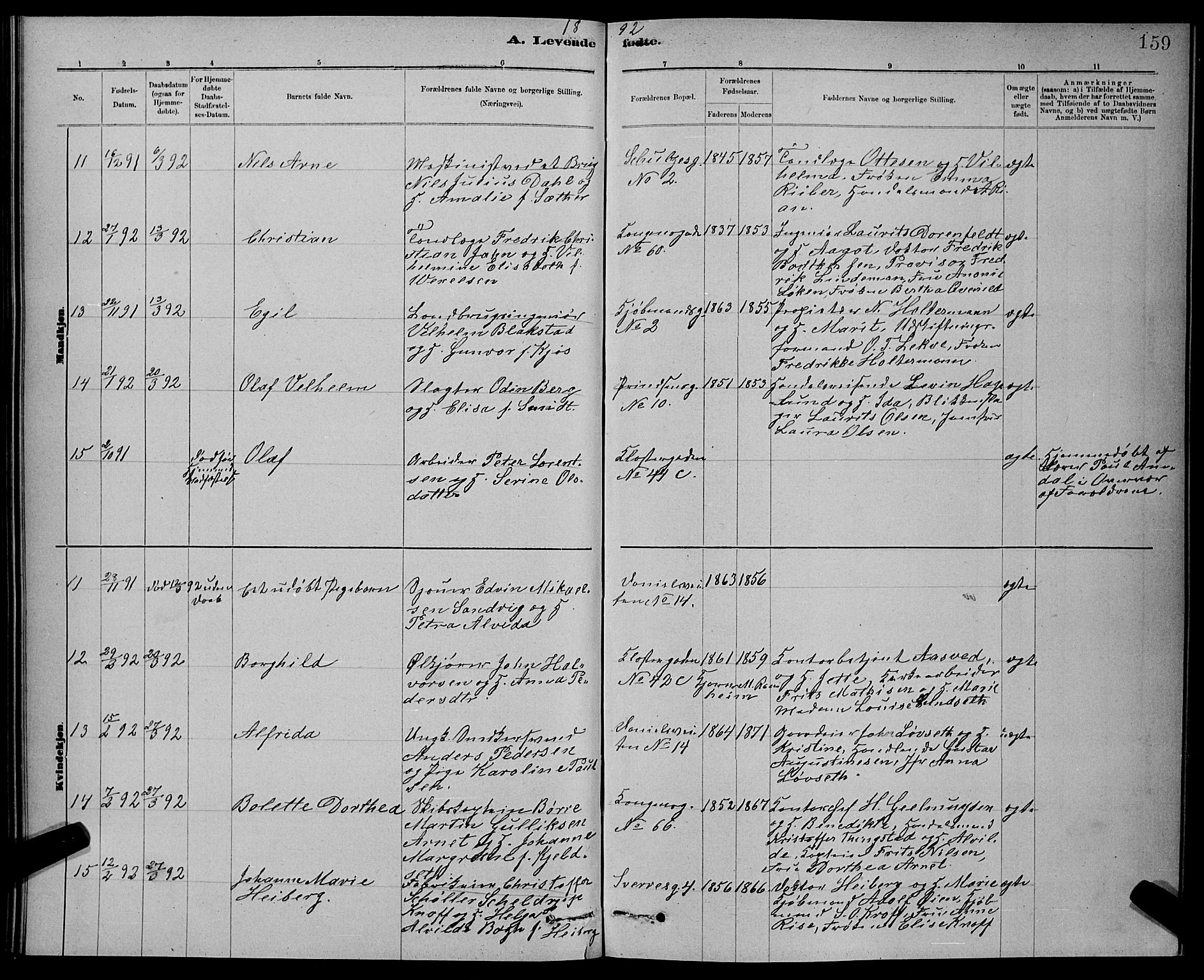 Ministerialprotokoller, klokkerbøker og fødselsregistre - Sør-Trøndelag, AV/SAT-A-1456/601/L0092: Parish register (copy) no. 601C10, 1884-1897, p. 159