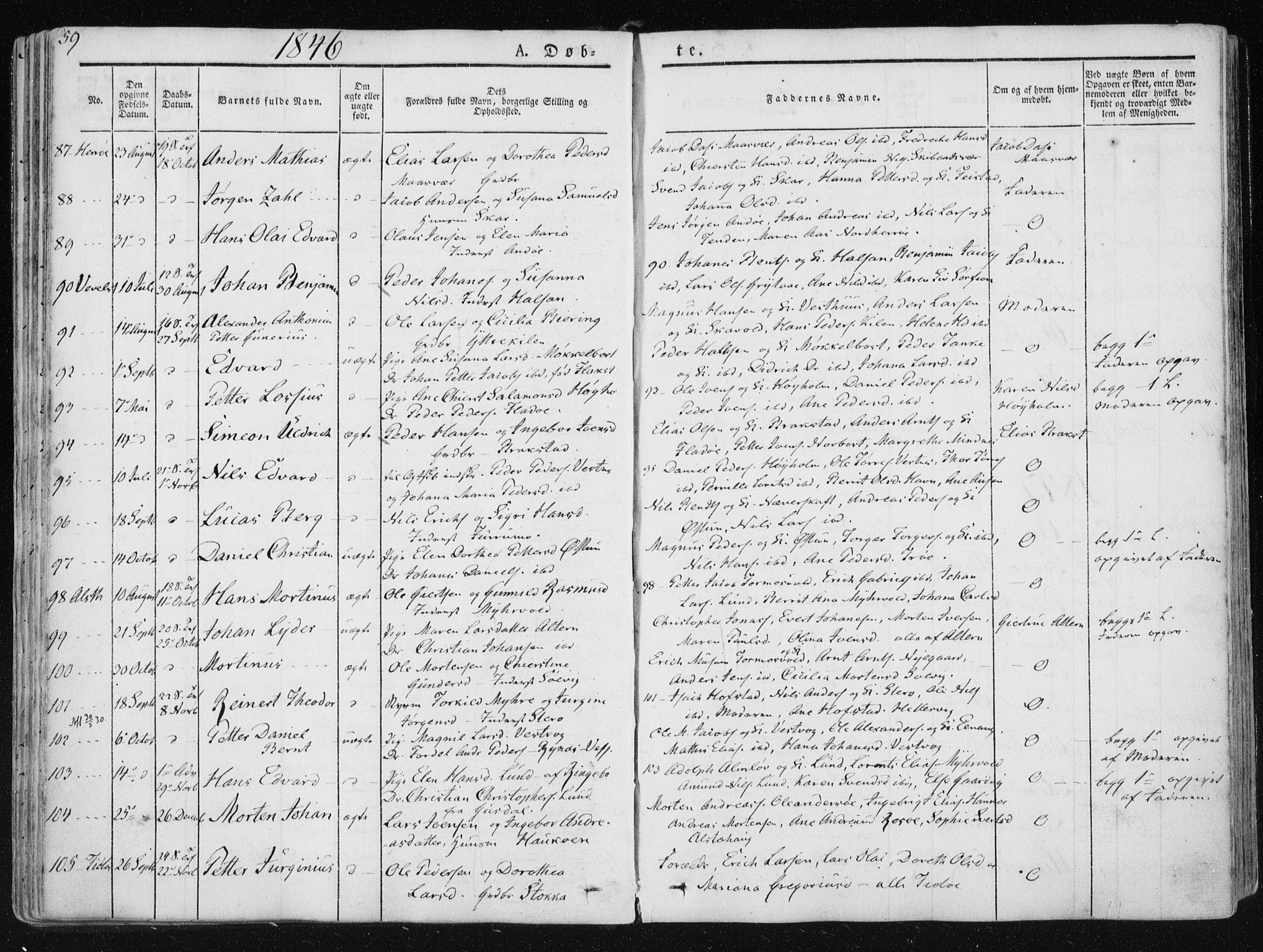 Ministerialprotokoller, klokkerbøker og fødselsregistre - Nordland, SAT/A-1459/830/L0446: Parish register (official) no. 830A10, 1831-1865, p. 59