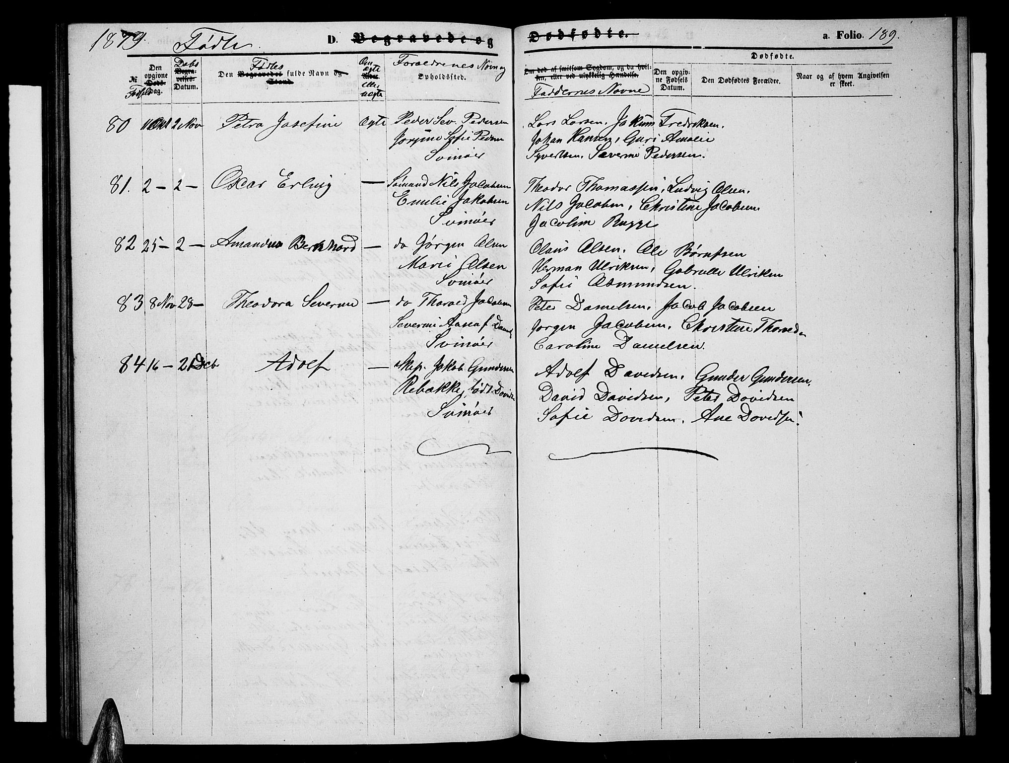 Sør-Audnedal sokneprestkontor, AV/SAK-1111-0039/F/Fb/Fbb/L0004: Parish register (copy) no. B 4, 1868-1879, p. 189