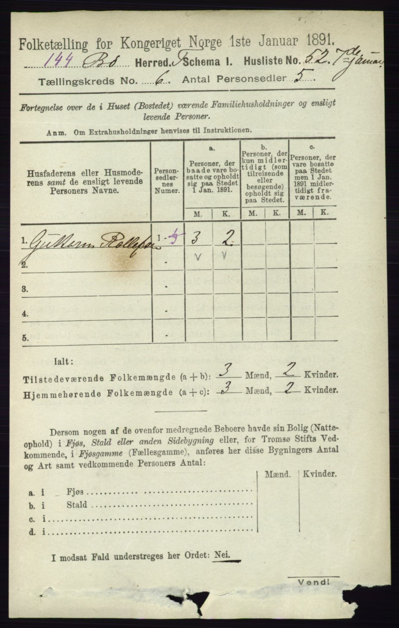 RA, 1891 census for 0821 Bø, 1891, p. 1894