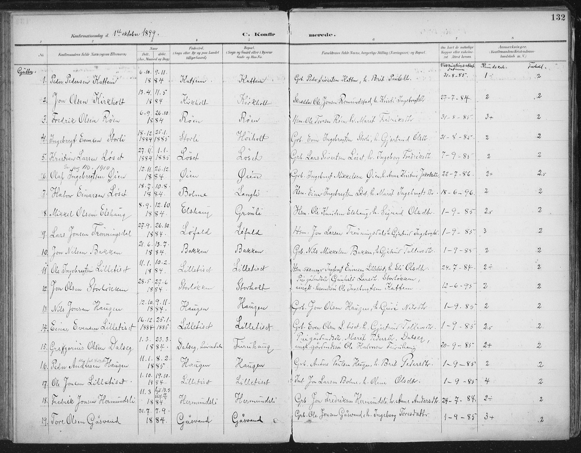 Ministerialprotokoller, klokkerbøker og fødselsregistre - Møre og Romsdal, SAT/A-1454/598/L1072: Parish register (official) no. 598A06, 1896-1910, p. 132