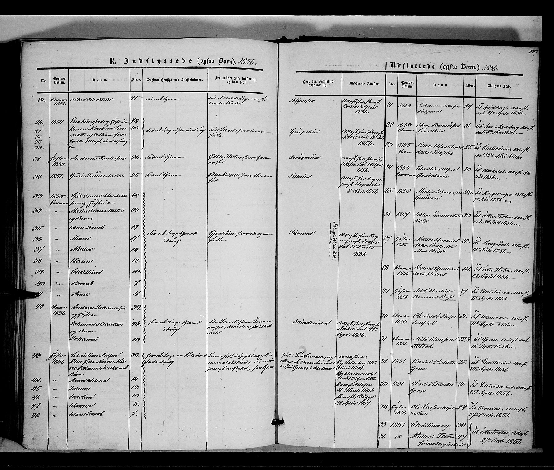 Vestre Toten prestekontor, SAH/PREST-108/H/Ha/Haa/L0006: Parish register (official) no. 6, 1856-1861, p. 307