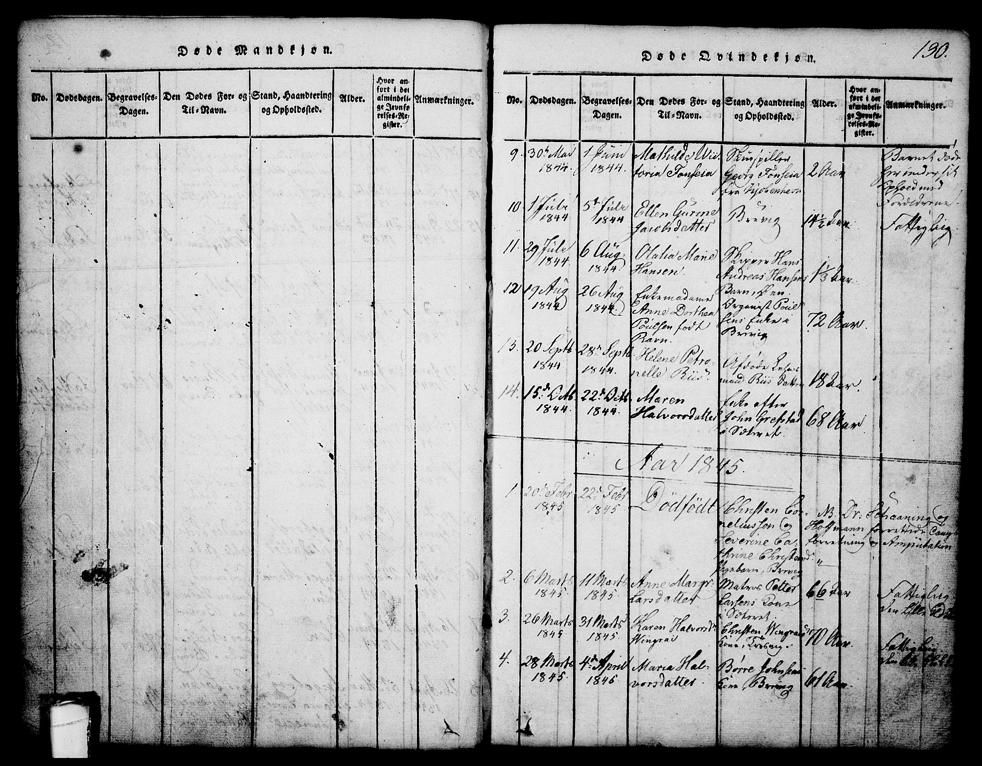 Brevik kirkebøker, SAKO/A-255/G/Ga/L0001: Parish register (copy) no. 1, 1814-1845, p. 130