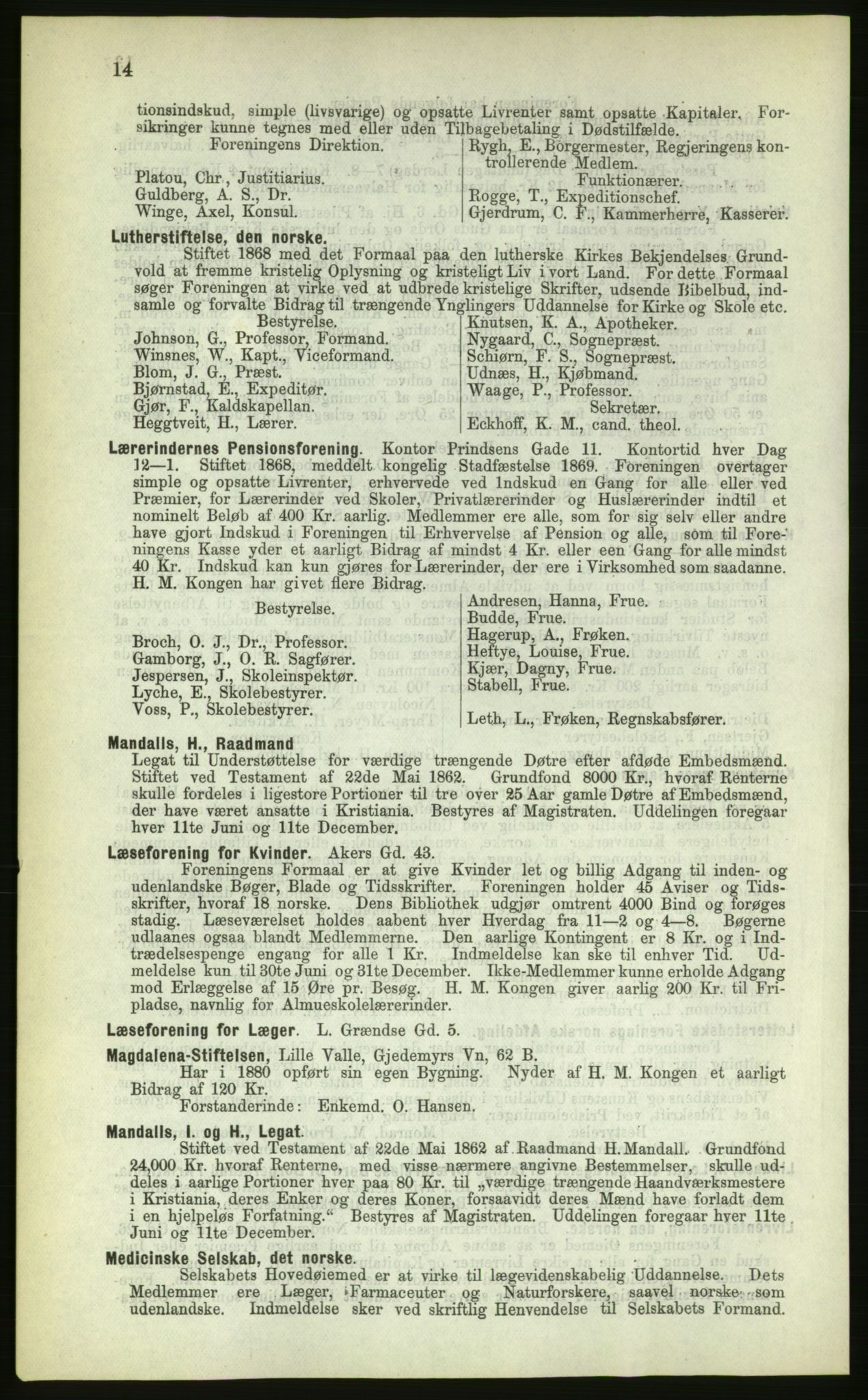 Kristiania/Oslo adressebok, PUBL/-, 1883, p. 14