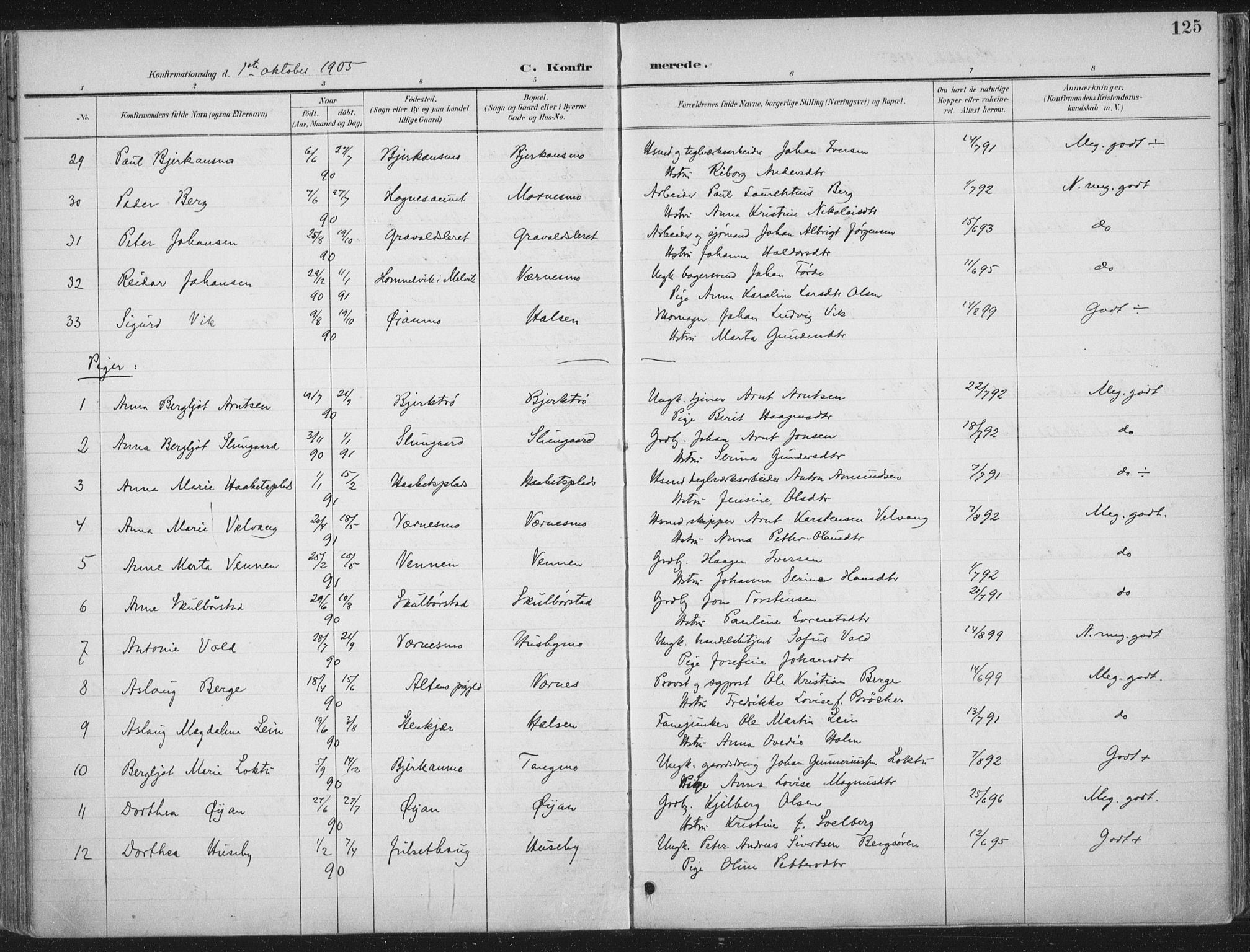 Ministerialprotokoller, klokkerbøker og fødselsregistre - Nord-Trøndelag, SAT/A-1458/709/L0082: Parish register (official) no. 709A22, 1896-1916, p. 125