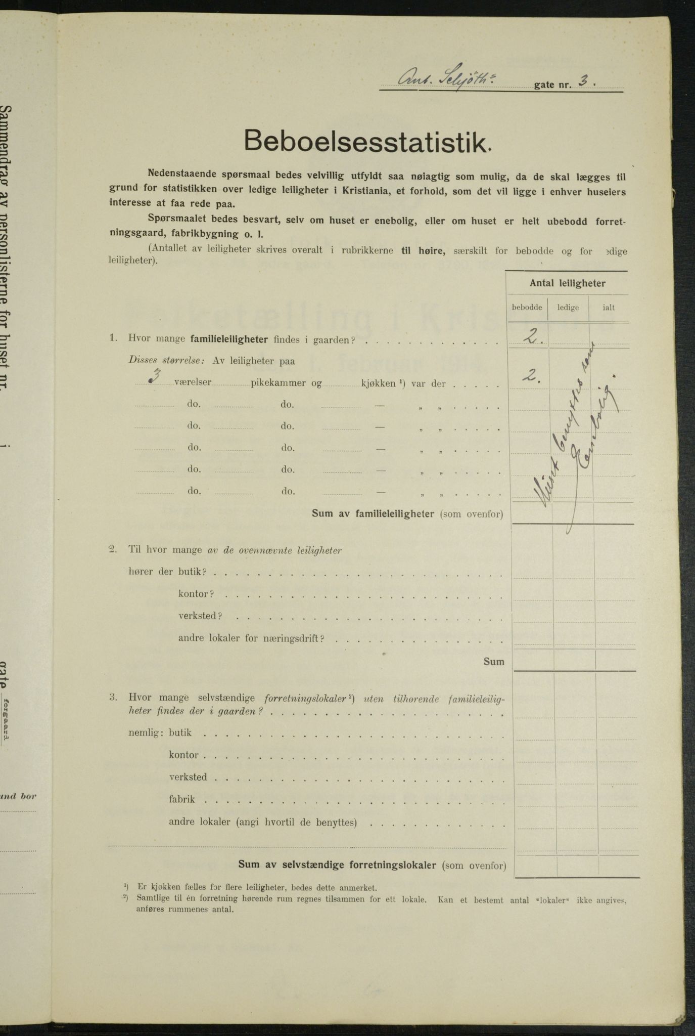 OBA, Municipal Census 1914 for Kristiania, 1914, p. 1352