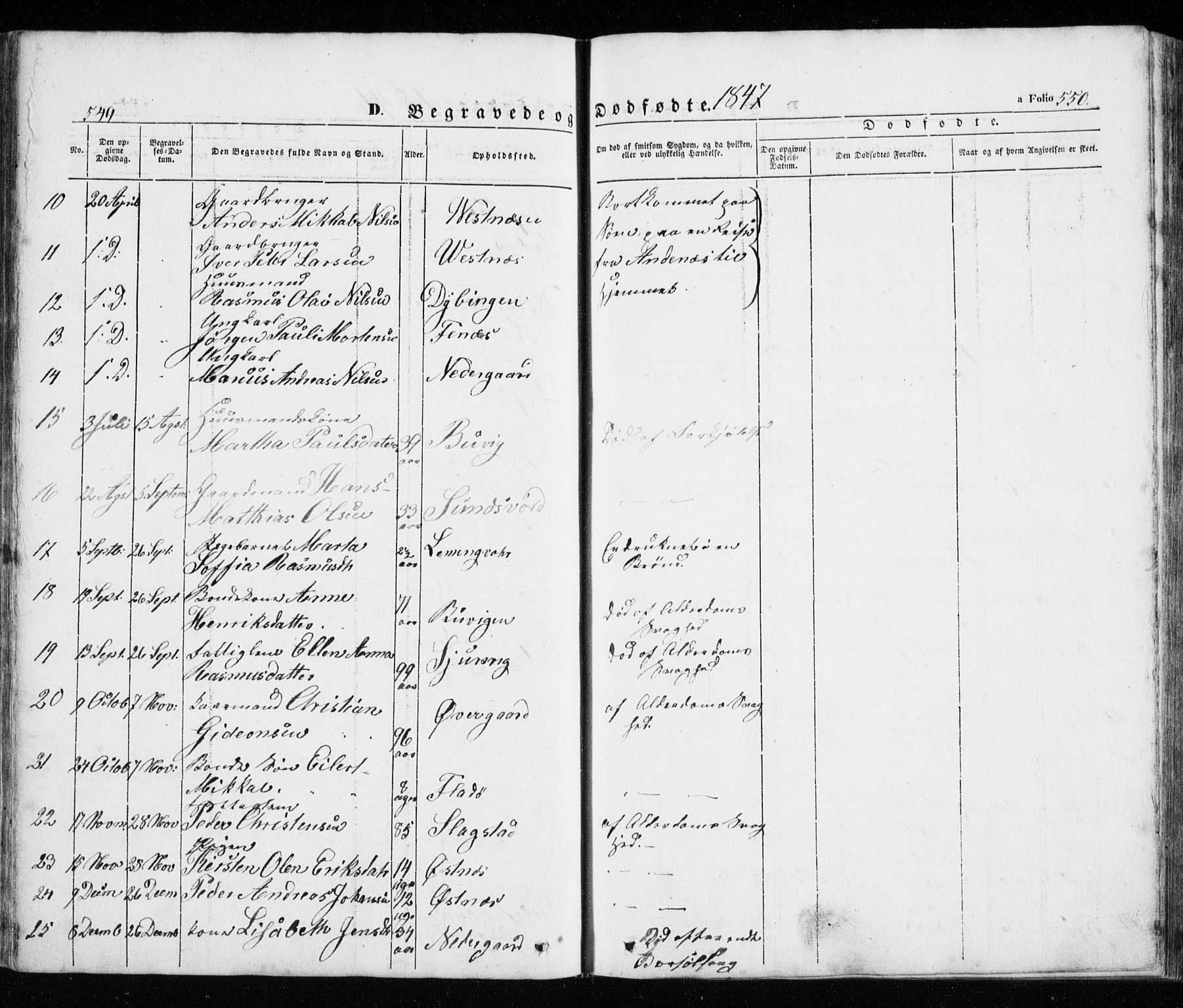 Trondenes sokneprestkontor, SATØ/S-1319/H/Ha/L0010kirke: Parish register (official) no. 10, 1840-1865, p. 549-550