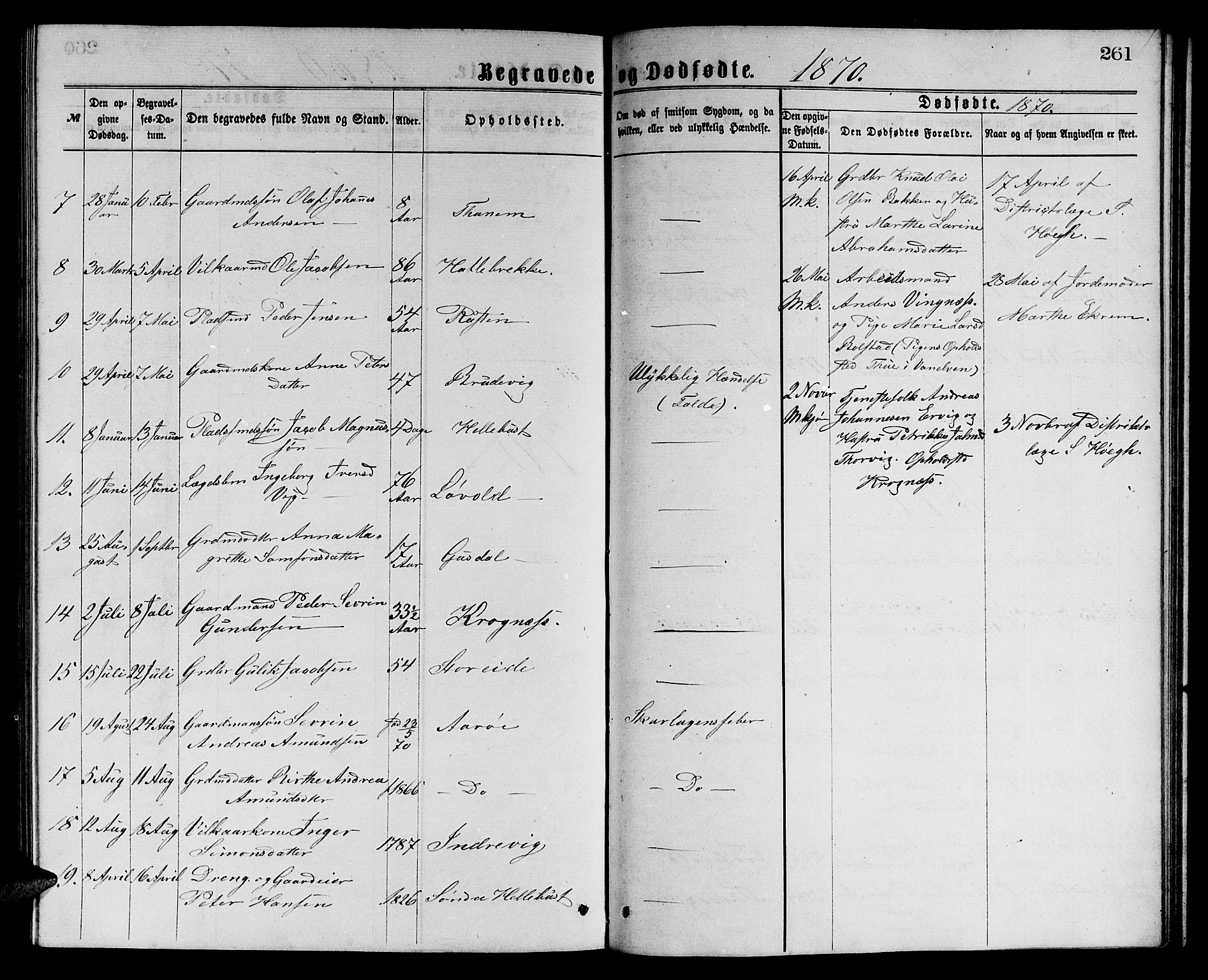 Ministerialprotokoller, klokkerbøker og fødselsregistre - Møre og Romsdal, AV/SAT-A-1454/501/L0016: Parish register (copy) no. 501C02, 1868-1884, p. 261