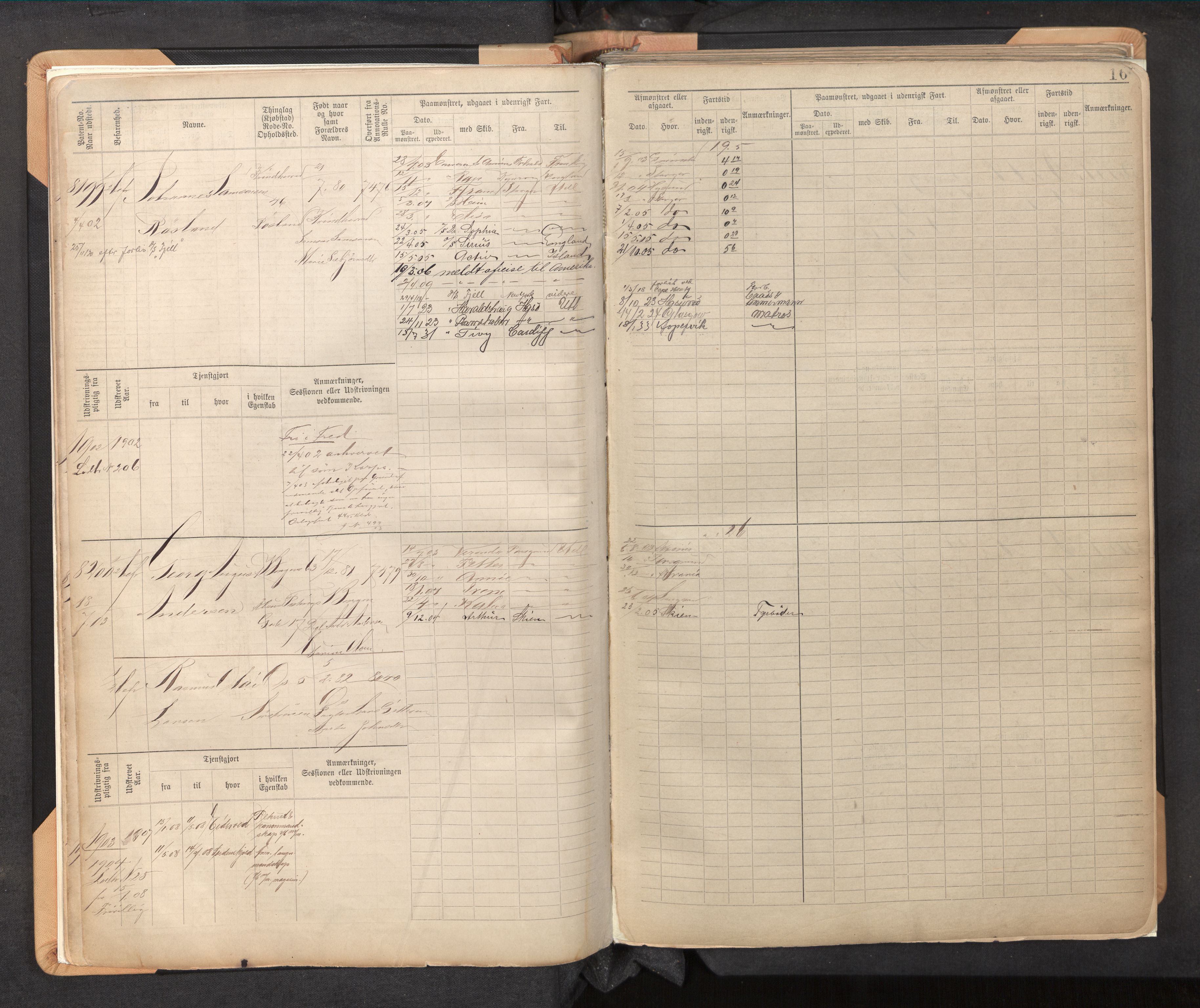 Innrulleringssjefen i Bergen, AV/SAB-A-100050/F/Fc/L0013: Sjøfartshovedrulle, nr. 8169 - 8766, 1900-1910, p. 16