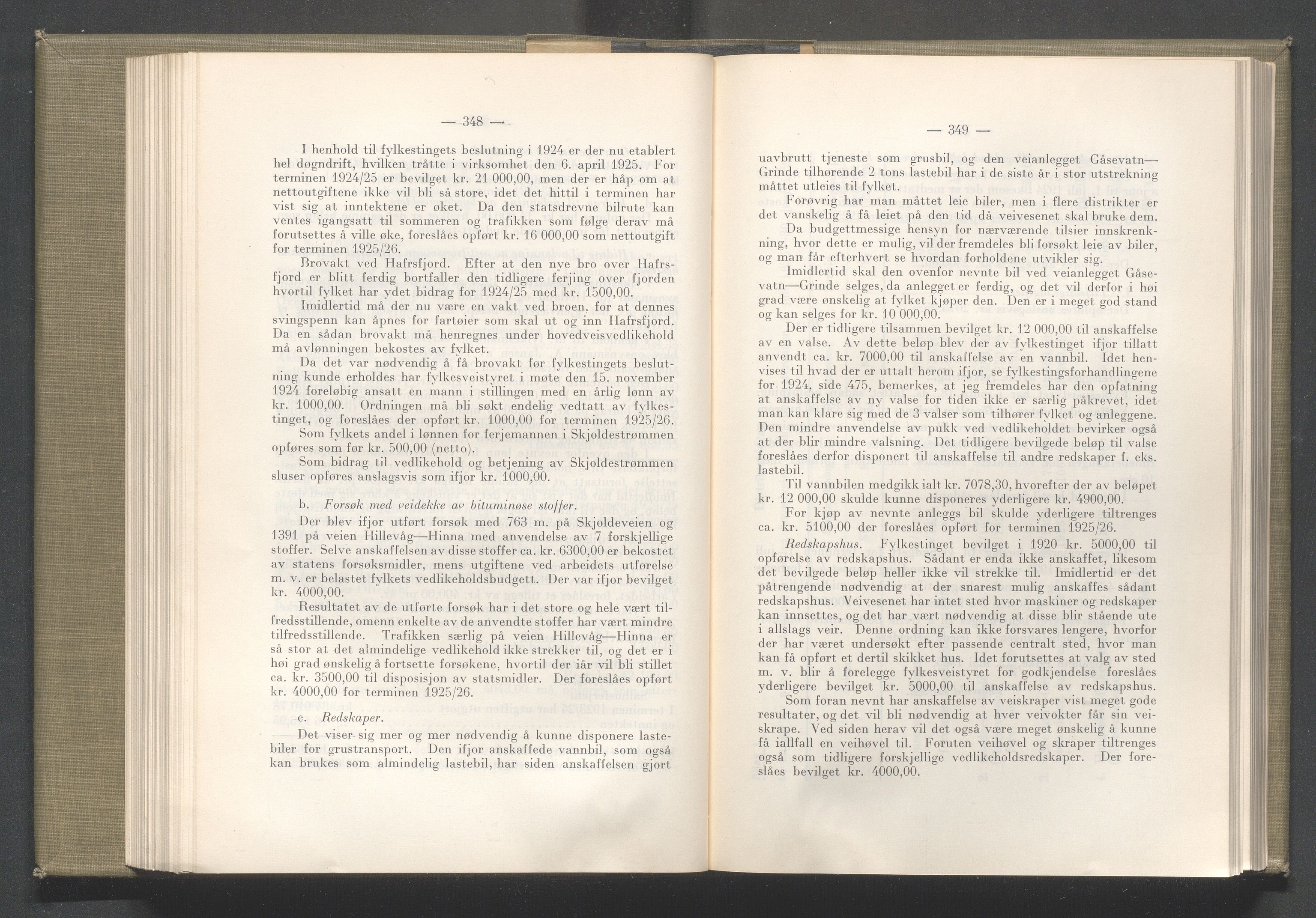 Rogaland fylkeskommune - Fylkesrådmannen , IKAR/A-900/A/Aa/Aaa/L0044: Møtebok , 1925, p. 348-349