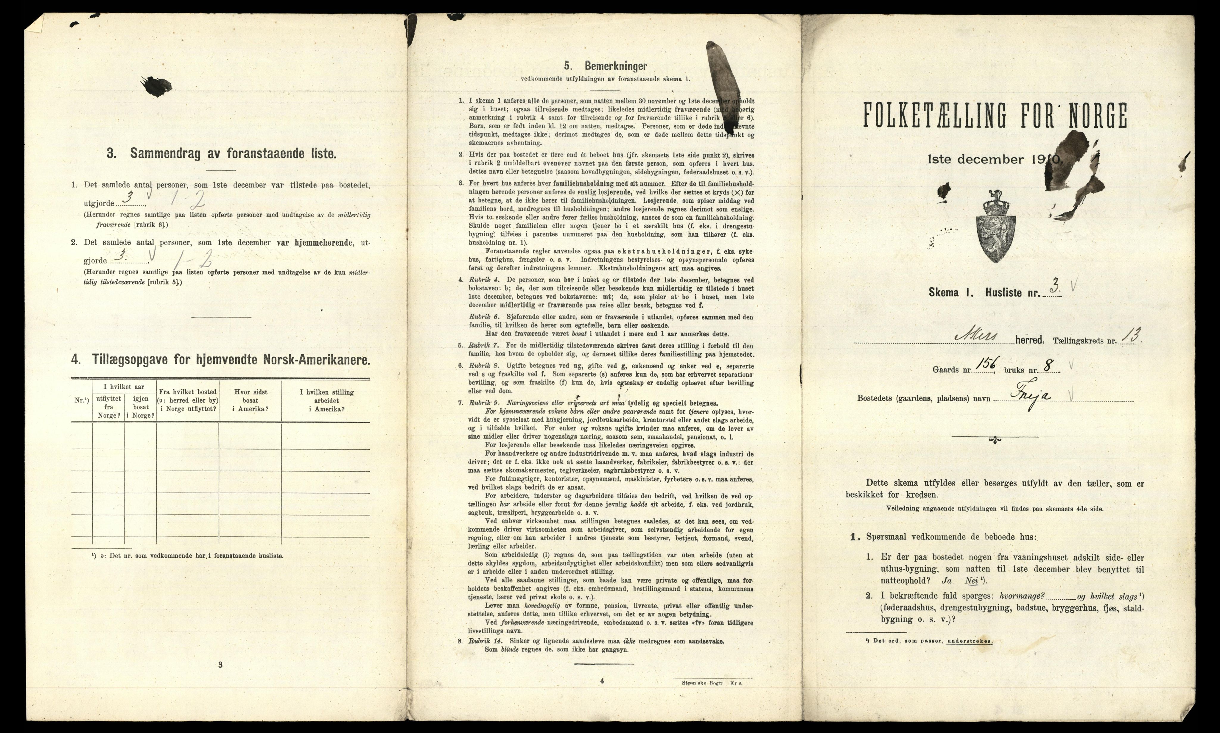 RA, 1910 census for Aker, 1910, p. 3935