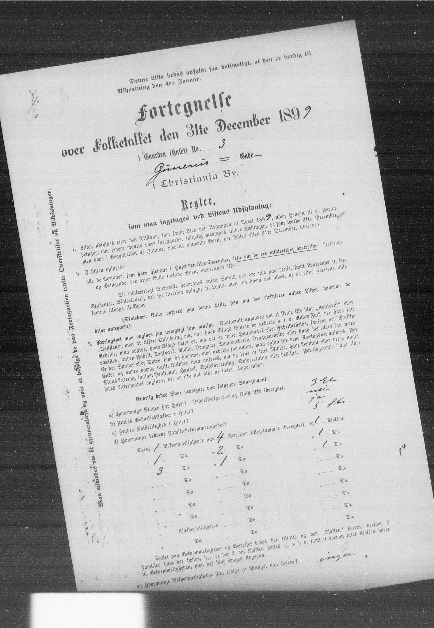 OBA, Municipal Census 1899 for Kristiania, 1899, p. 4366