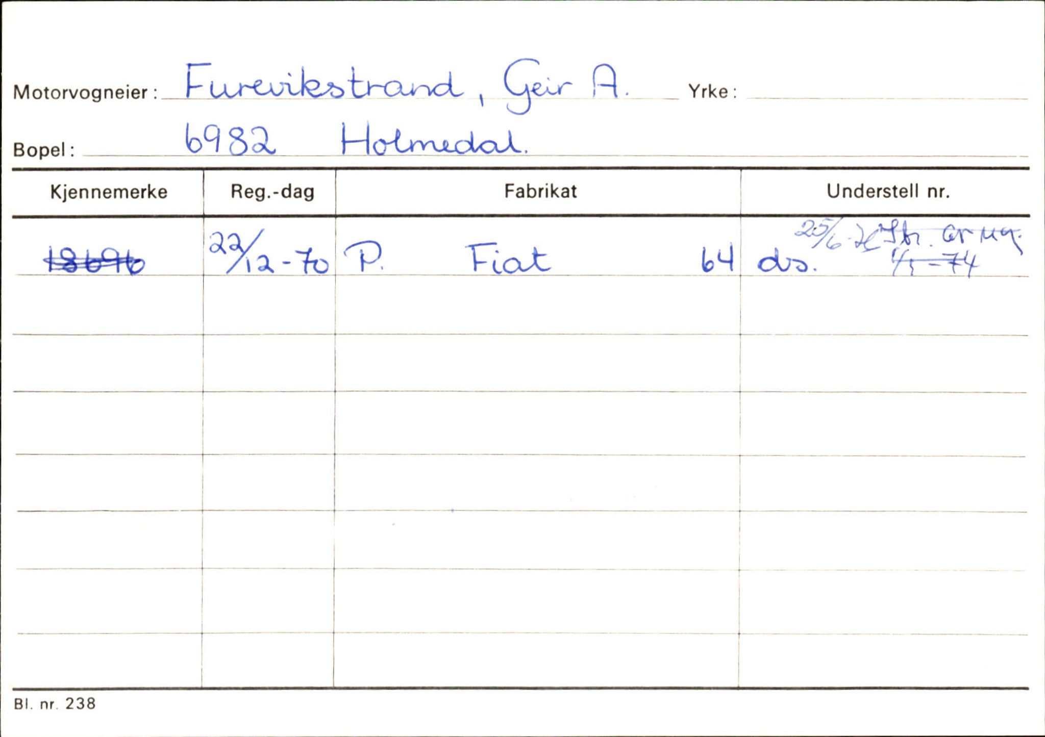 Statens vegvesen, Sogn og Fjordane vegkontor, AV/SAB-A-5301/4/F/L0125: Eigarregister Sogndal V-Å. Aurland A-Å. Fjaler A-N, 1945-1975, p. 1733