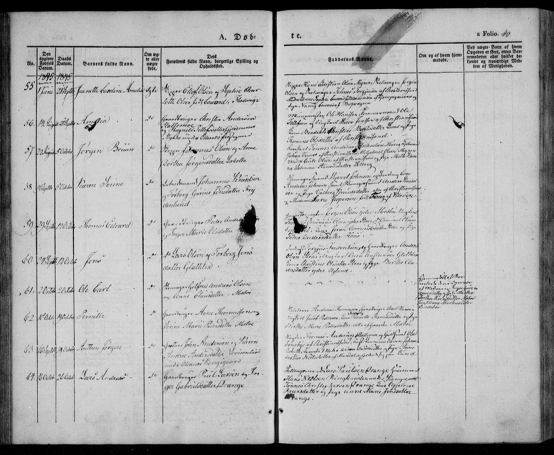 Oddernes sokneprestkontor, AV/SAK-1111-0033/F/Fa/Faa/L0006: Parish register (official) no. A 6, 1838-1851, p. 40