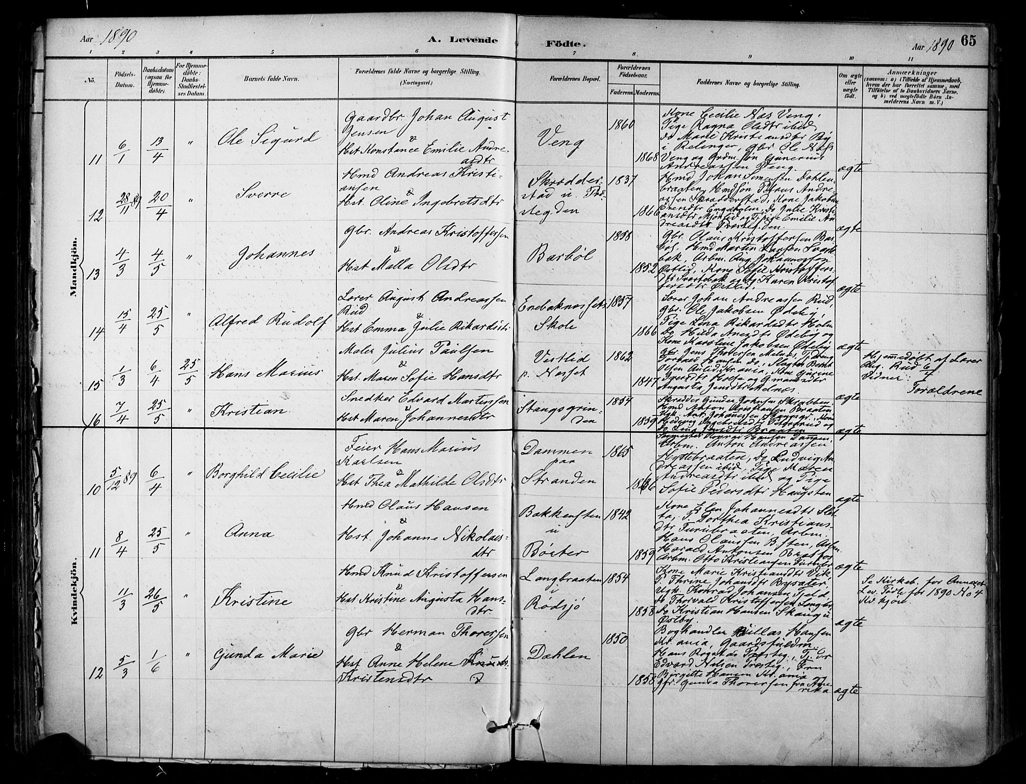 Enebakk prestekontor Kirkebøker, SAO/A-10171c/F/Fa/L0016: Parish register (official) no. I 16, 1883-1898, p. 65