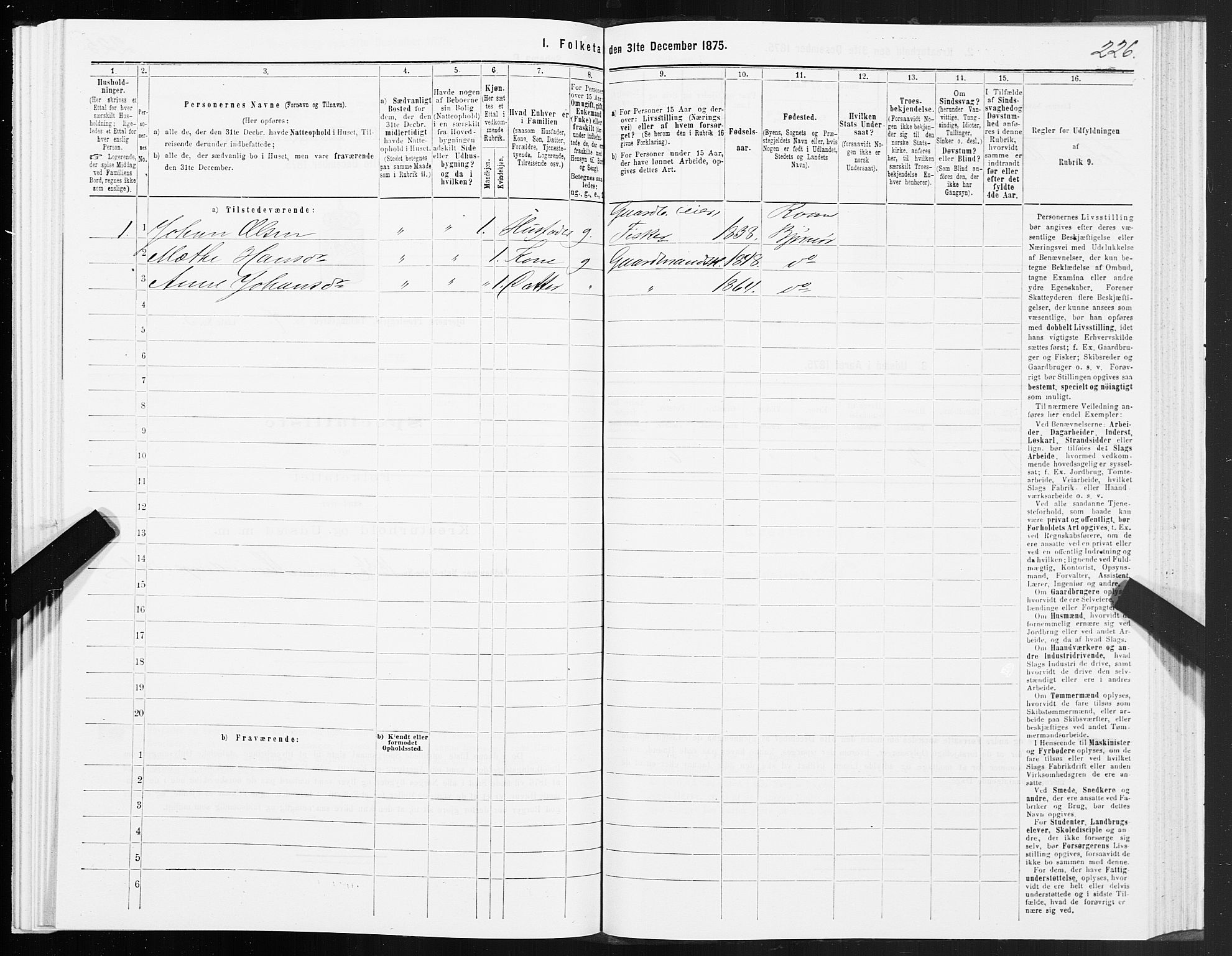 SAT, 1875 census for 1632P Bjørnør, 1875, p. 3226