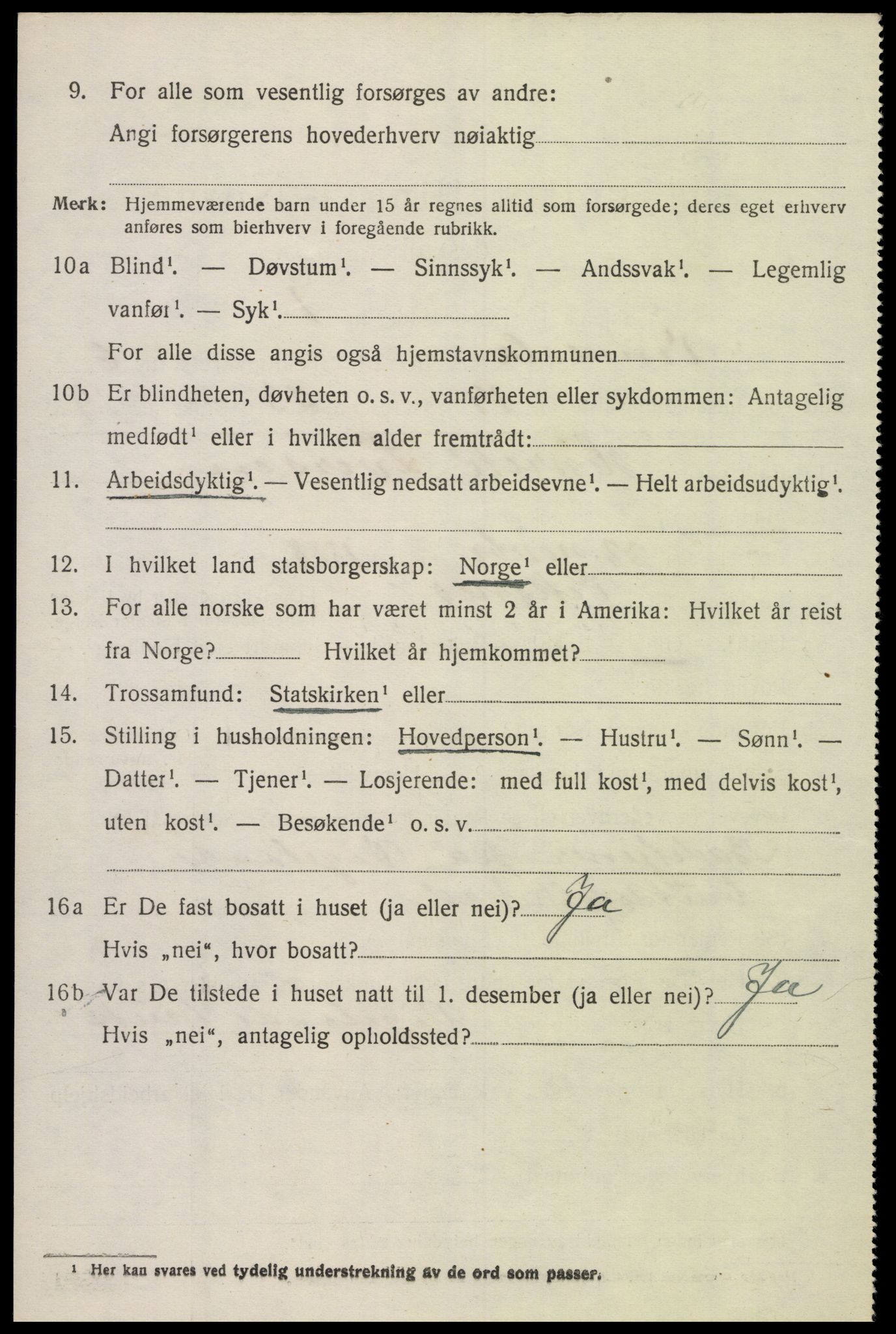 SAK, 1920 census for Vennesla, 1920, p. 4535