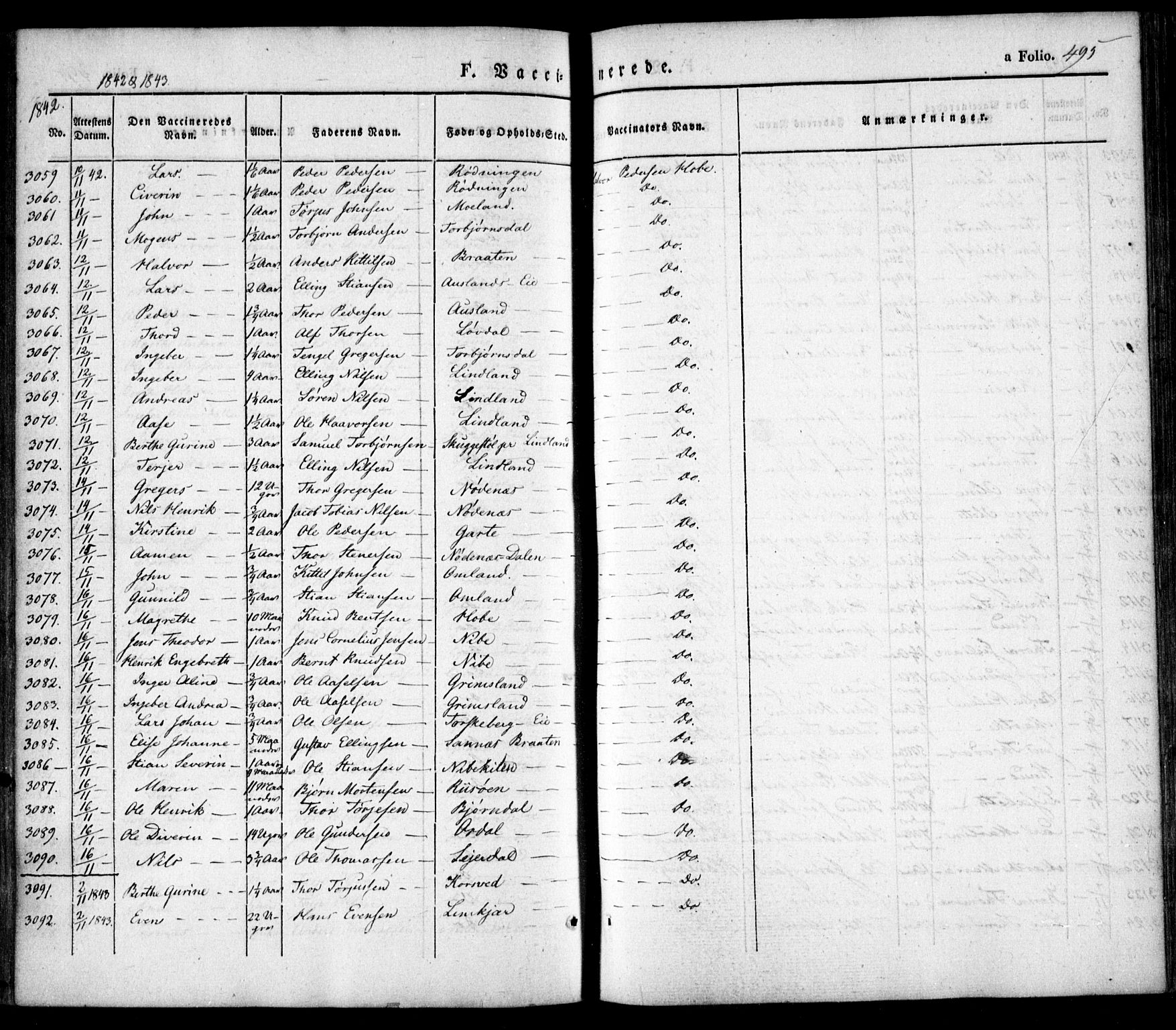Søndeled sokneprestkontor, SAK/1111-0038/F/Fa/L0002: Parish register (official) no. A 2, 1839-1860, p. 495