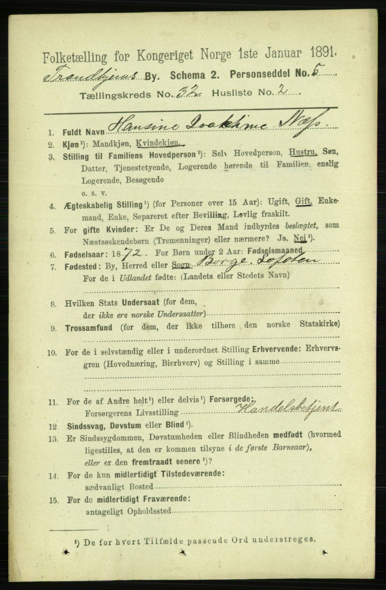 RA, 1891 census for 1601 Trondheim, 1891, p. 23949