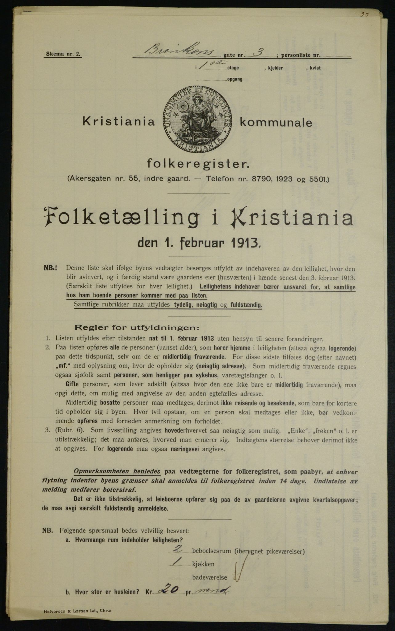 OBA, Municipal Census 1913 for Kristiania, 1913, p. 8683