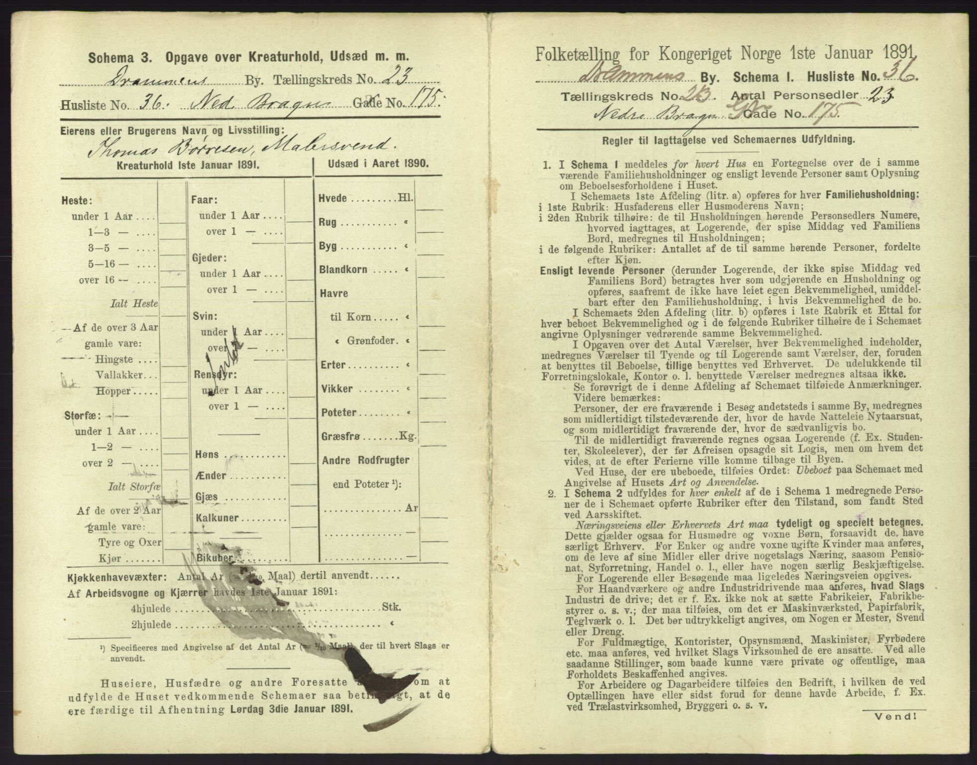 RA, 1891 census for 0602 Drammen, 1891, p. 1979