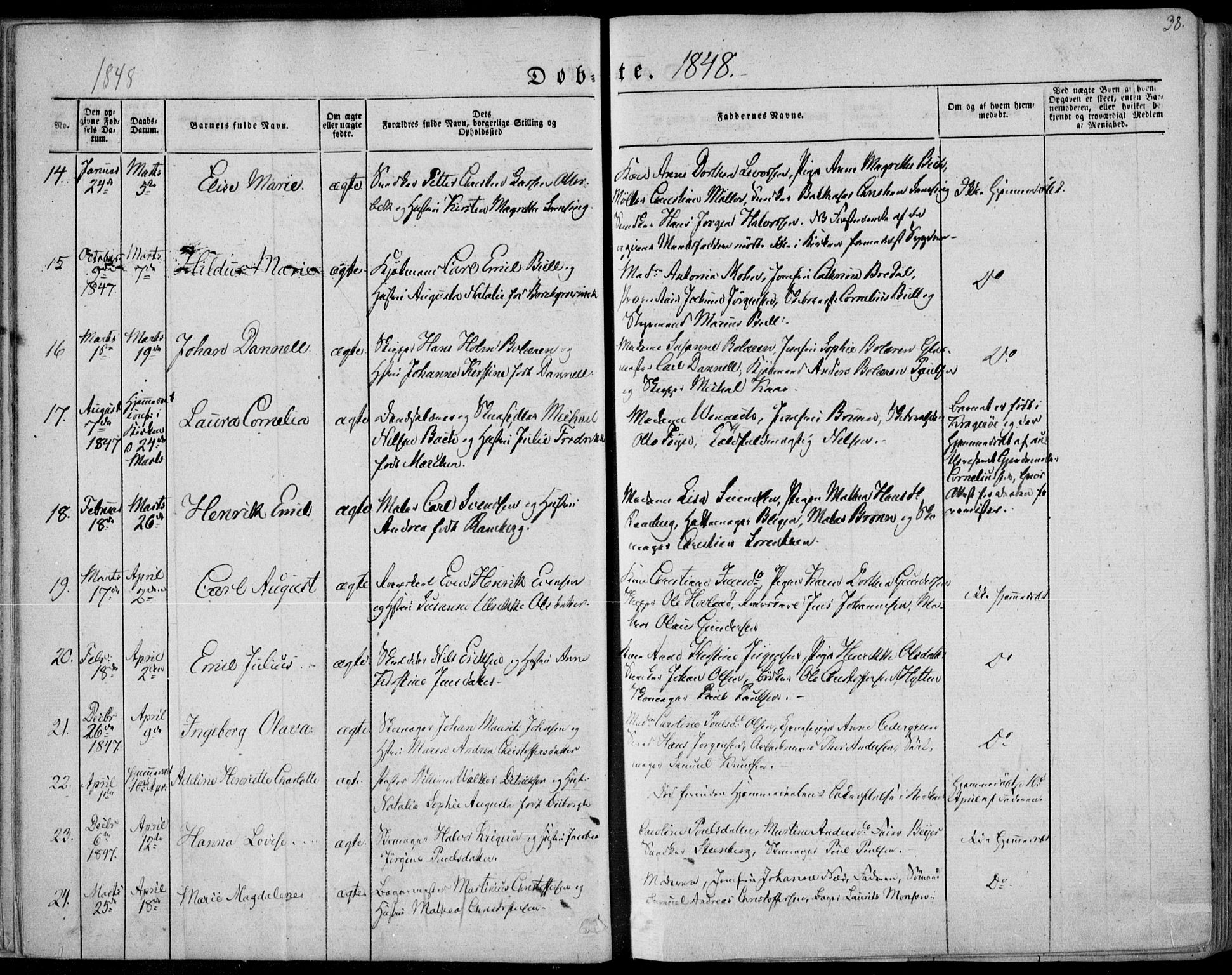 Tønsberg kirkebøker, SAKO/A-330/F/Fa/L0007: Parish register (official) no. I 7, 1845-1854, p. 38