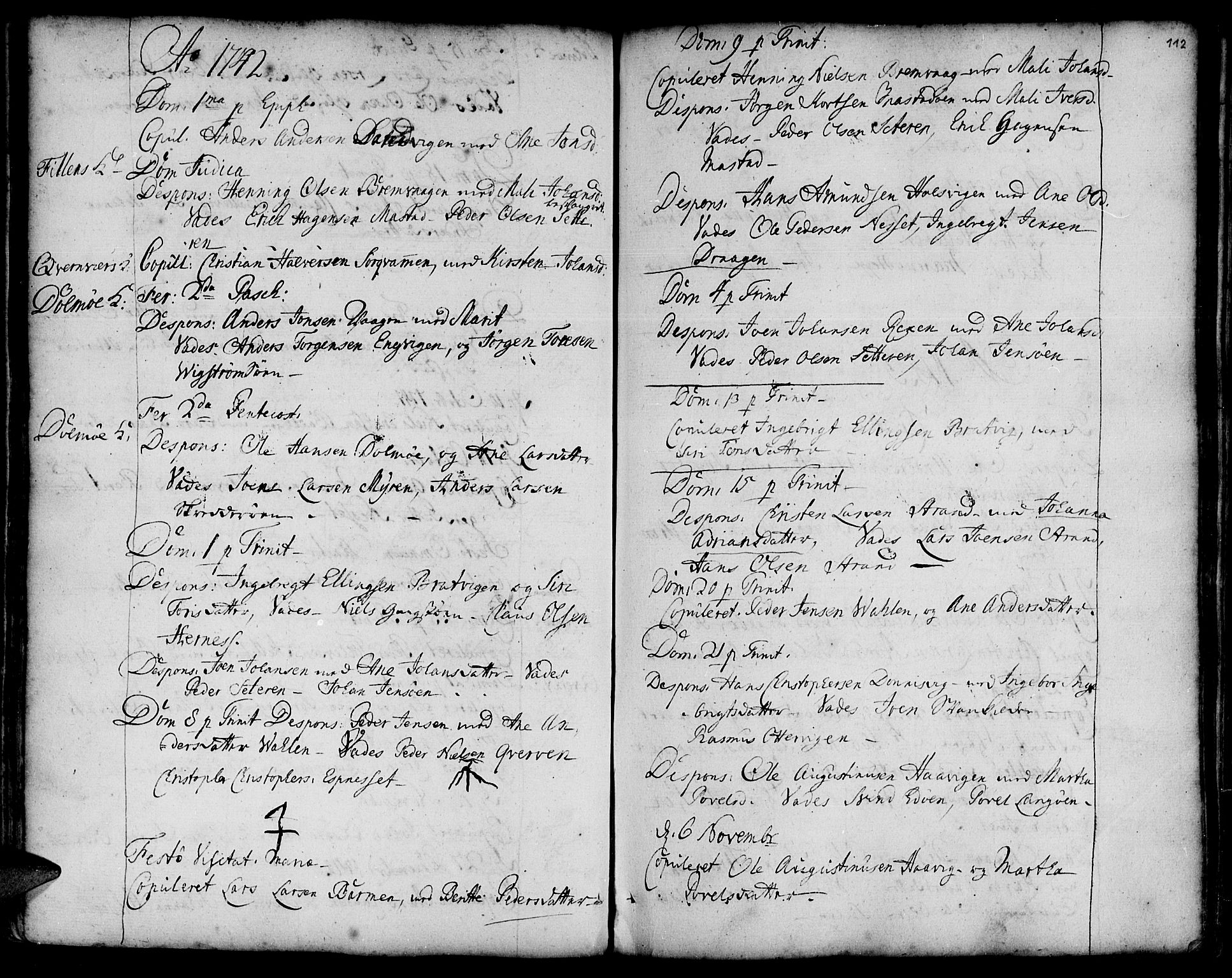 Ministerialprotokoller, klokkerbøker og fødselsregistre - Sør-Trøndelag, SAT/A-1456/634/L0525: Parish register (official) no. 634A01, 1736-1775, p. 112