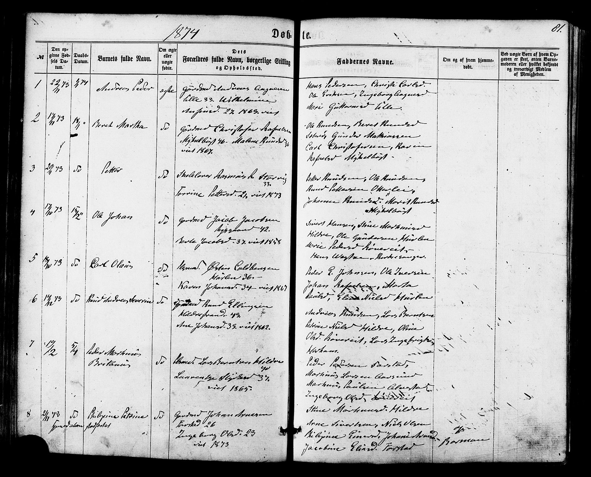 Ministerialprotokoller, klokkerbøker og fødselsregistre - Møre og Romsdal, SAT/A-1454/536/L0498: Parish register (official) no. 536A07, 1862-1875, p. 81