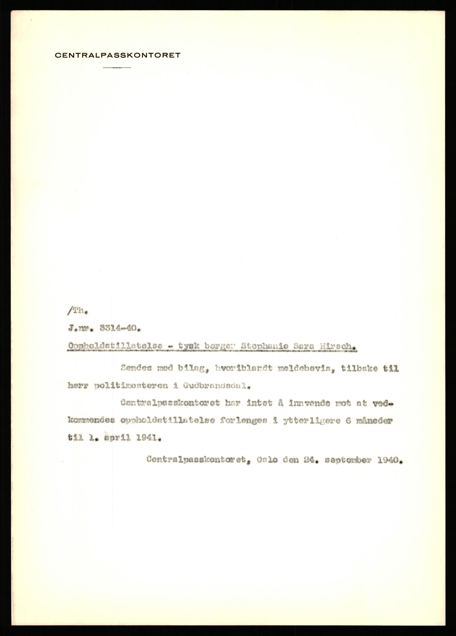 Sentralpasskontoret/Statens utlendingskontor, RA/S-1561/D/Da/Daa/L0344: Journalsaker, nr. 3290 - 3380, 1940, p. 39