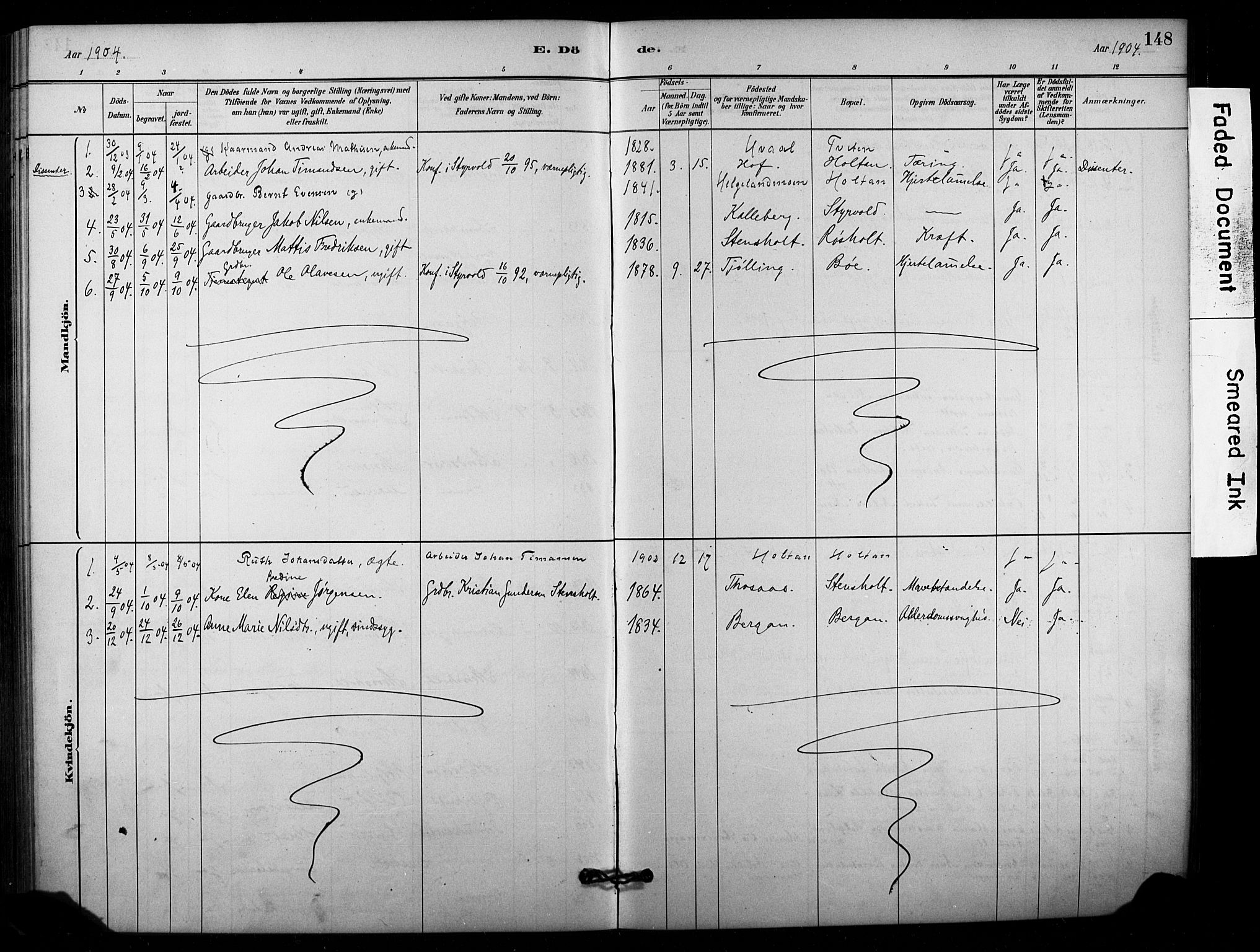 Lardal kirkebøker, SAKO/A-350/F/Fd/L0001: Parish register (official) no. IV 1, 1881-1907, p. 148