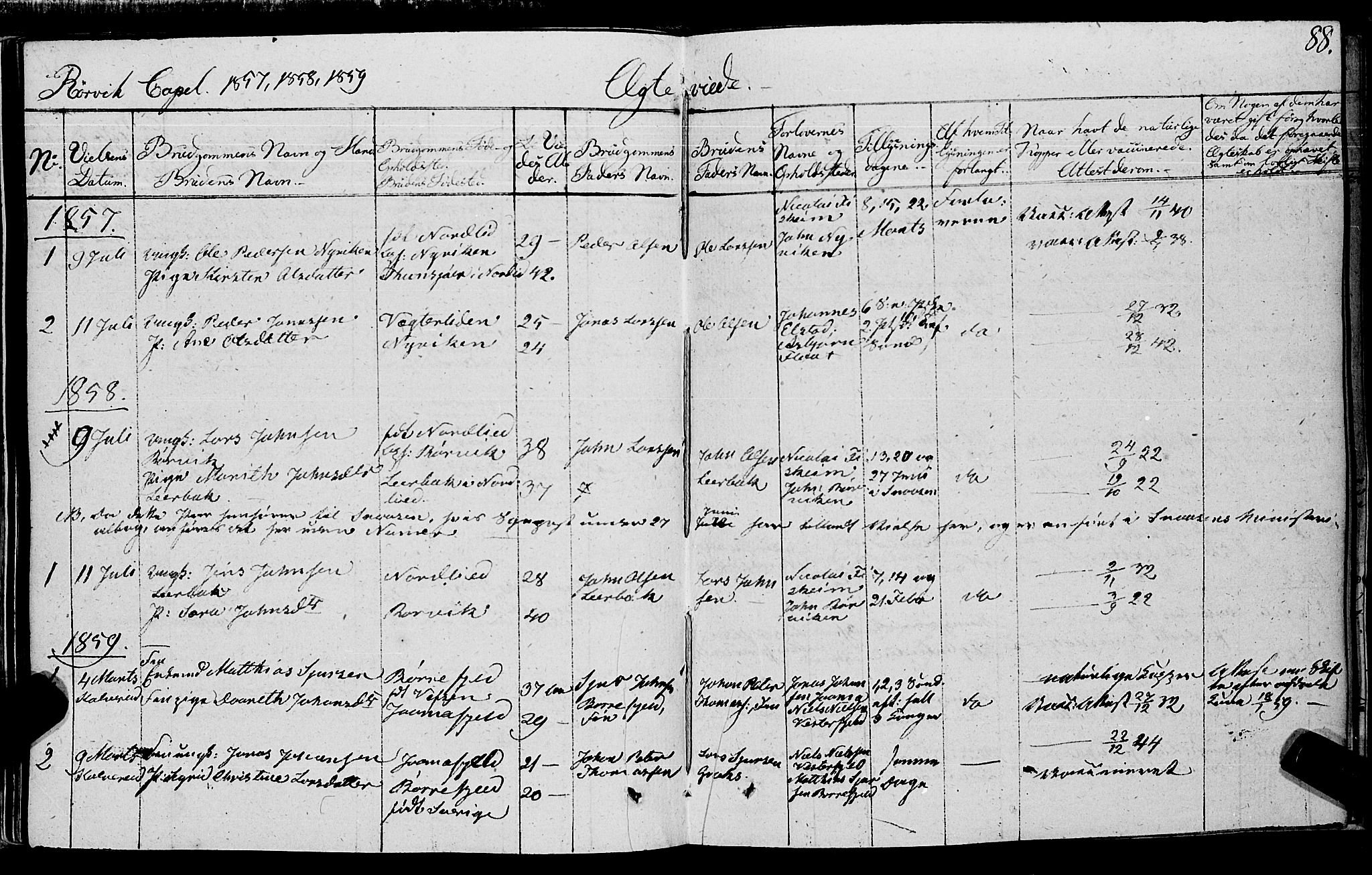 Ministerialprotokoller, klokkerbøker og fødselsregistre - Nord-Trøndelag, SAT/A-1458/762/L0538: Parish register (official) no. 762A02 /1, 1833-1879, p. 88