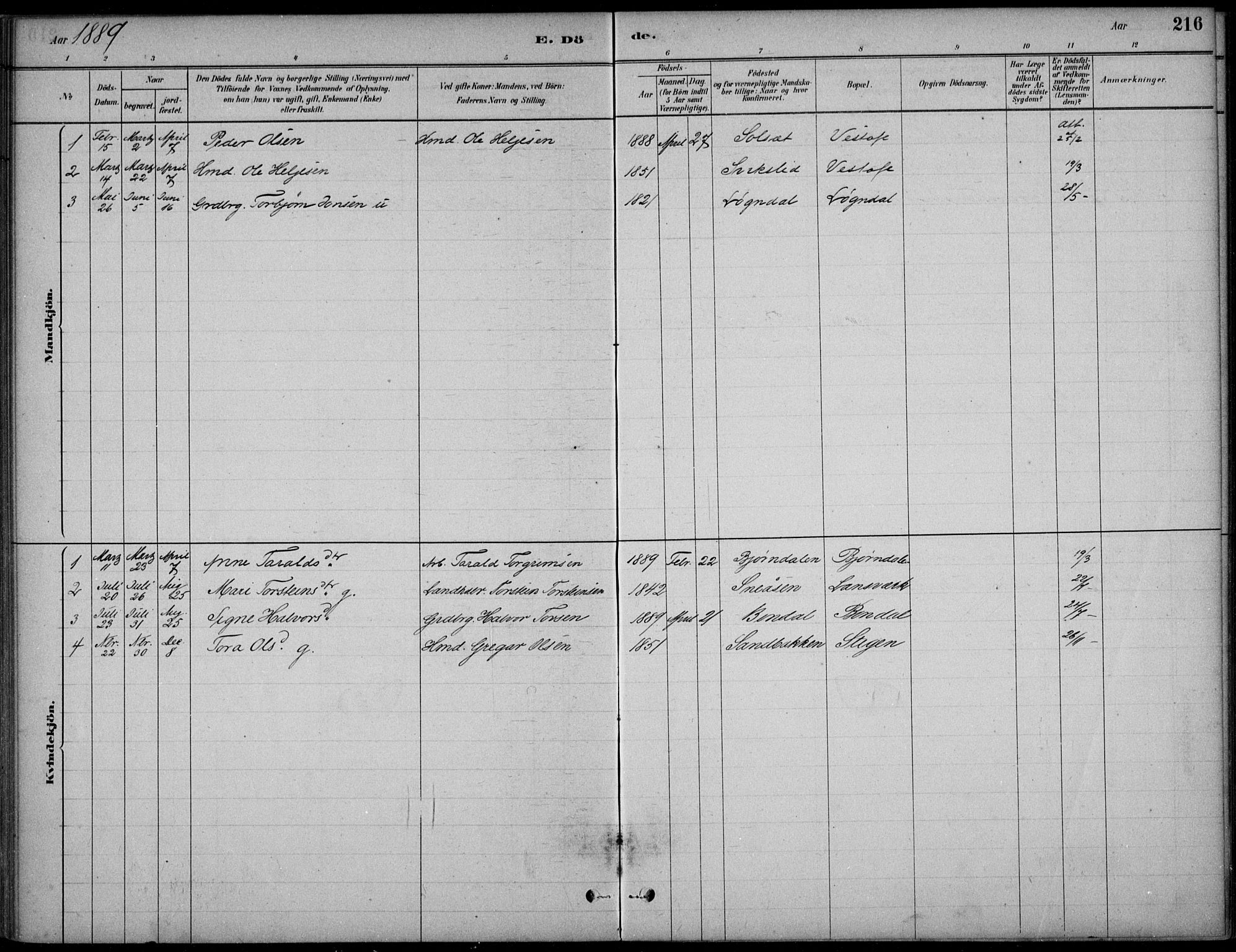 Hjartdal kirkebøker, AV/SAKO-A-270/F/Fc/L0002: Parish register (official) no. III 2, 1880-1936, p. 216