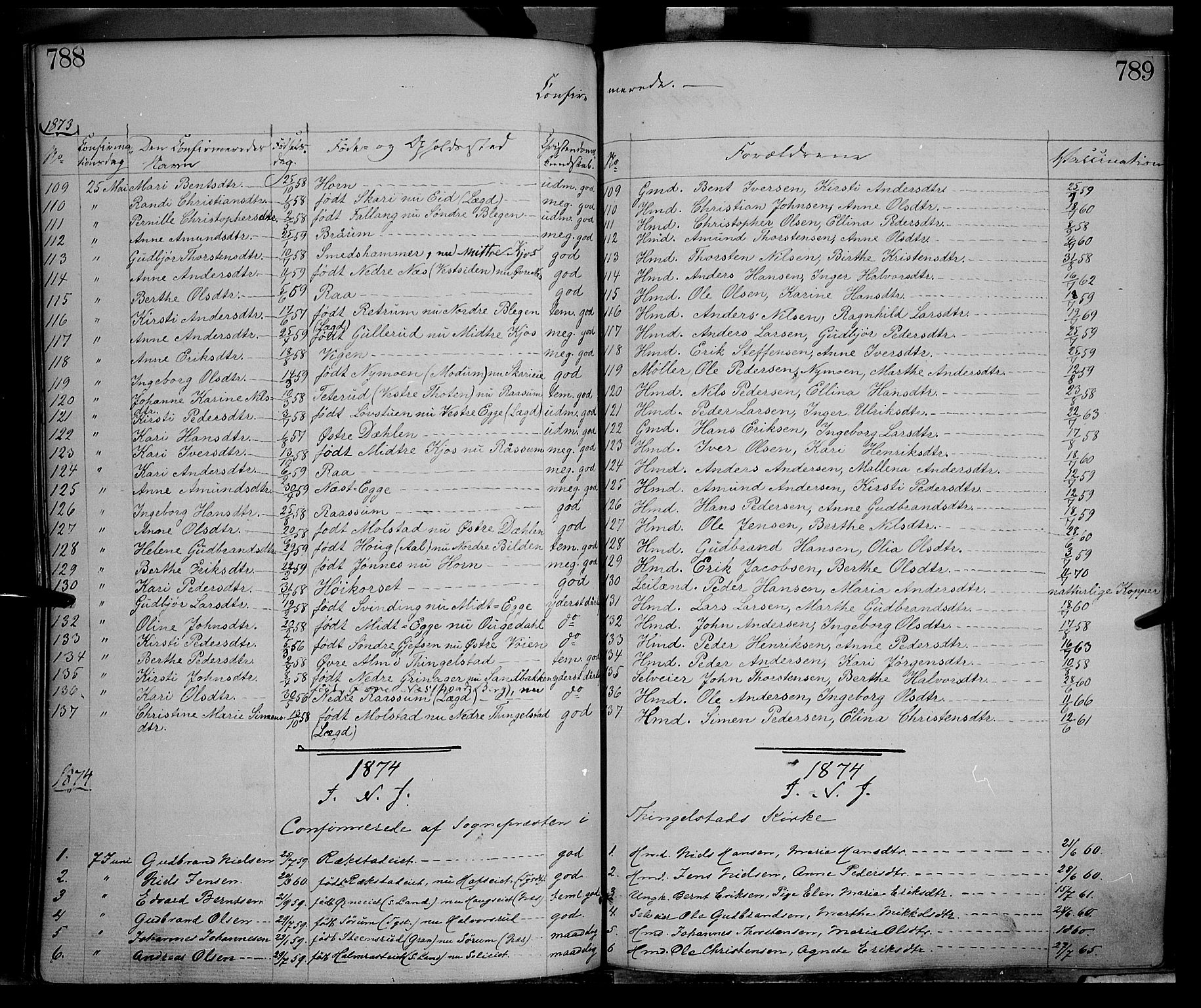 Gran prestekontor, SAH/PREST-112/H/Ha/Haa/L0012: Parish register (official) no. 12, 1856-1874, p. 788-789