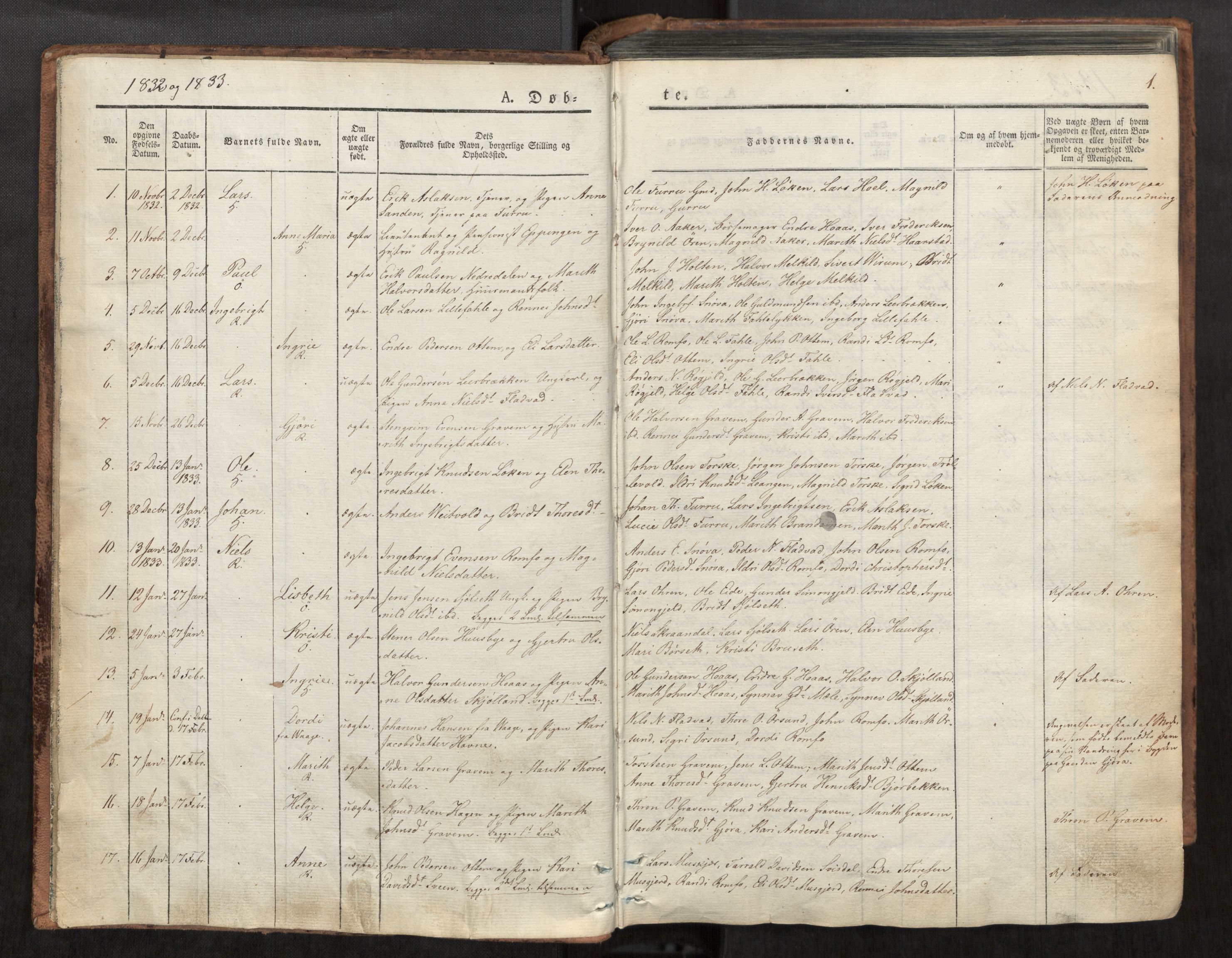 Ministerialprotokoller, klokkerbøker og fødselsregistre - Møre og Romsdal, SAT/A-1454/590/L1012: Parish register (official) no. 590A04, 1832-1846, p. 1