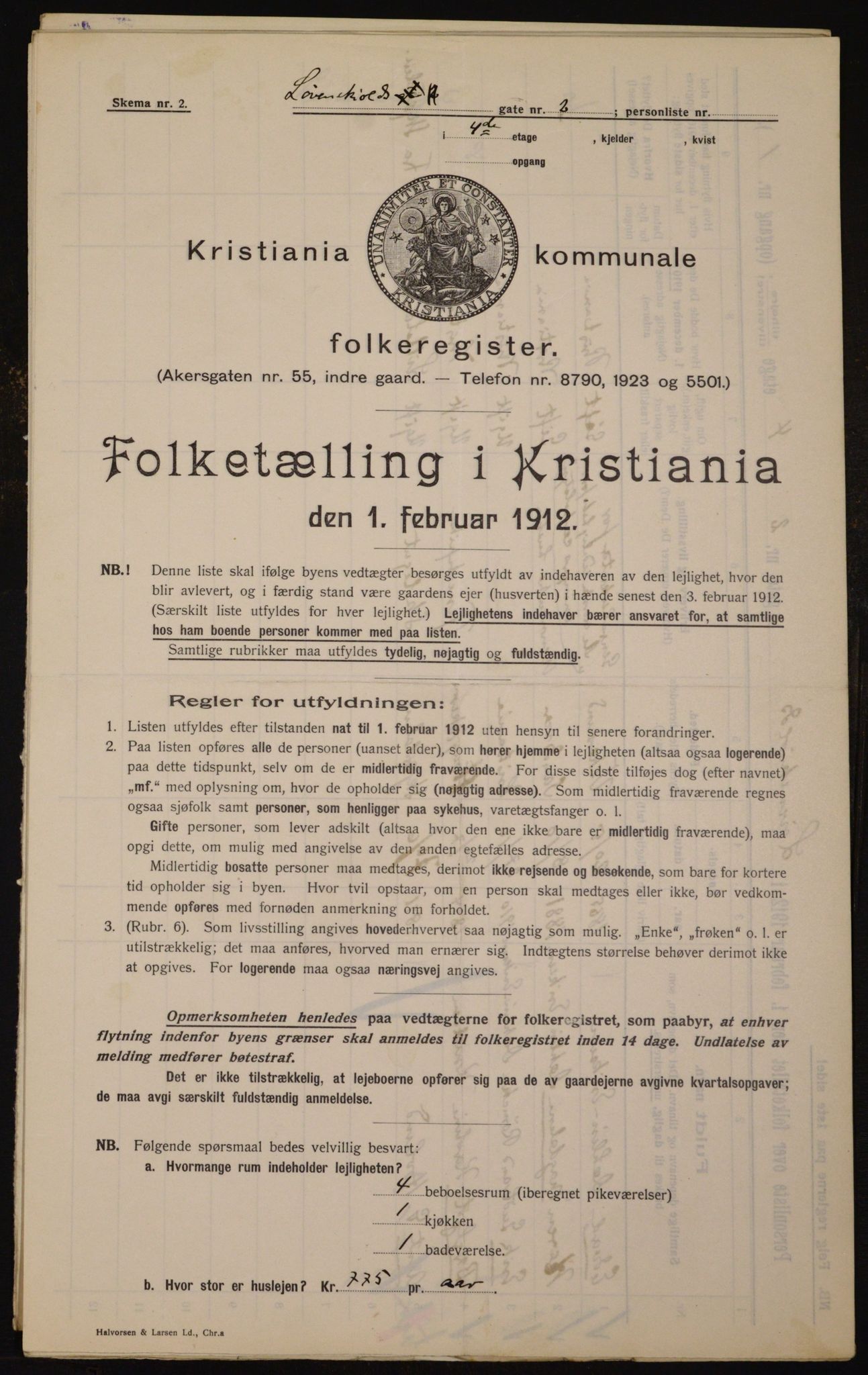 OBA, Municipal Census 1912 for Kristiania, 1912, p. 59159