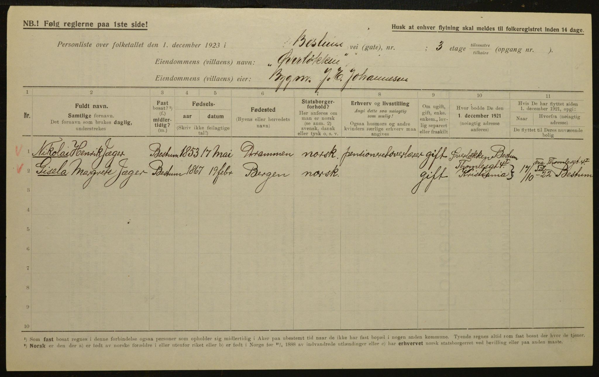 , Municipal Census 1923 for Aker, 1923, p. 758