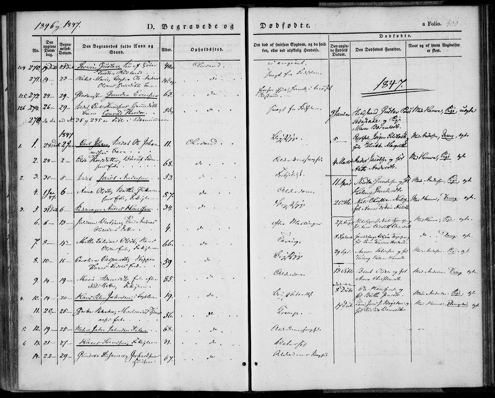 Kristiansand domprosti, SAK/1112-0006/F/Fa/L0013: Parish register (official) no. A 13, 1842-1851, p. 400