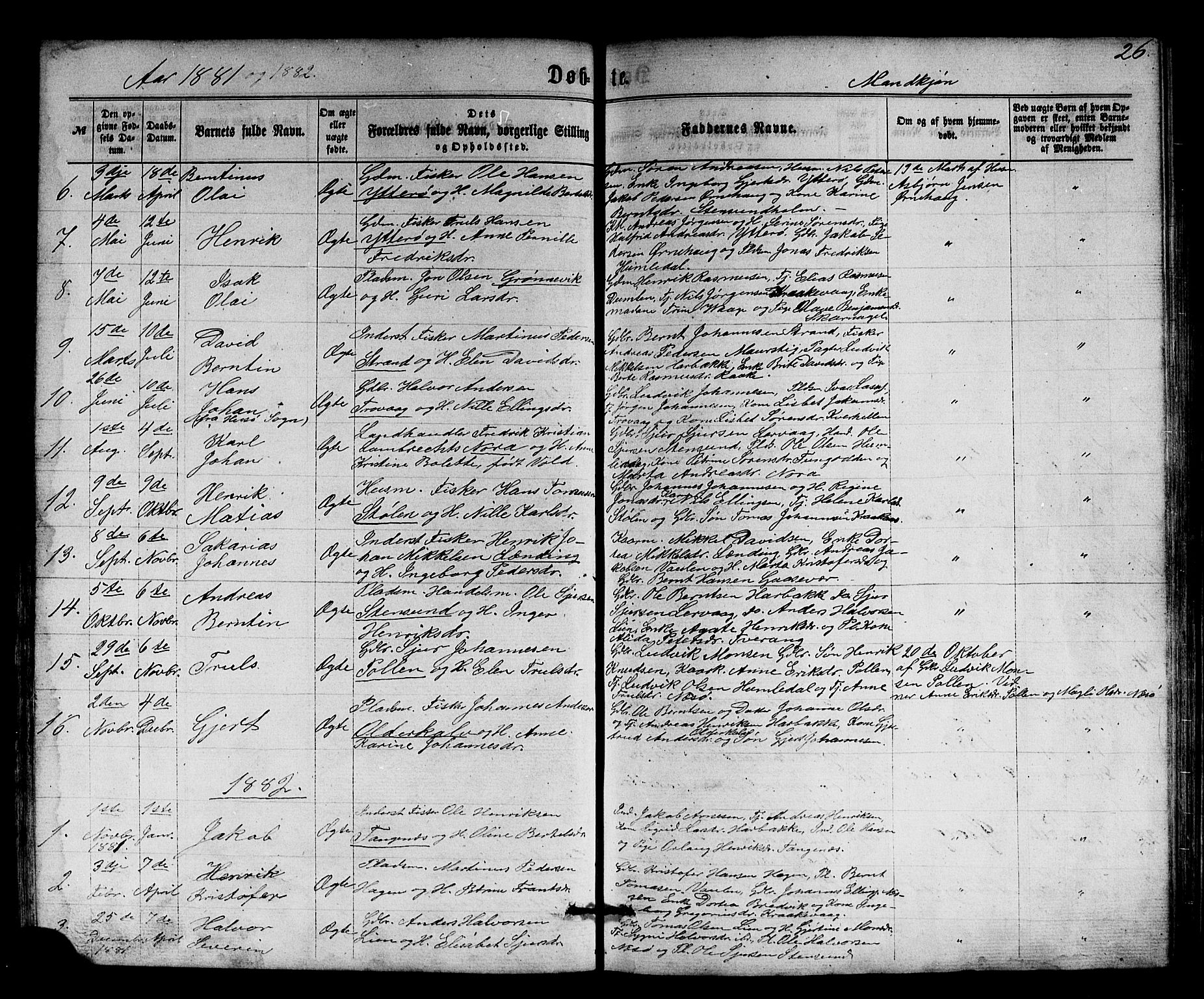 Solund sokneprestembete, SAB/A-81401: Parish register (copy) no. A 1, 1860-1893, p. 26