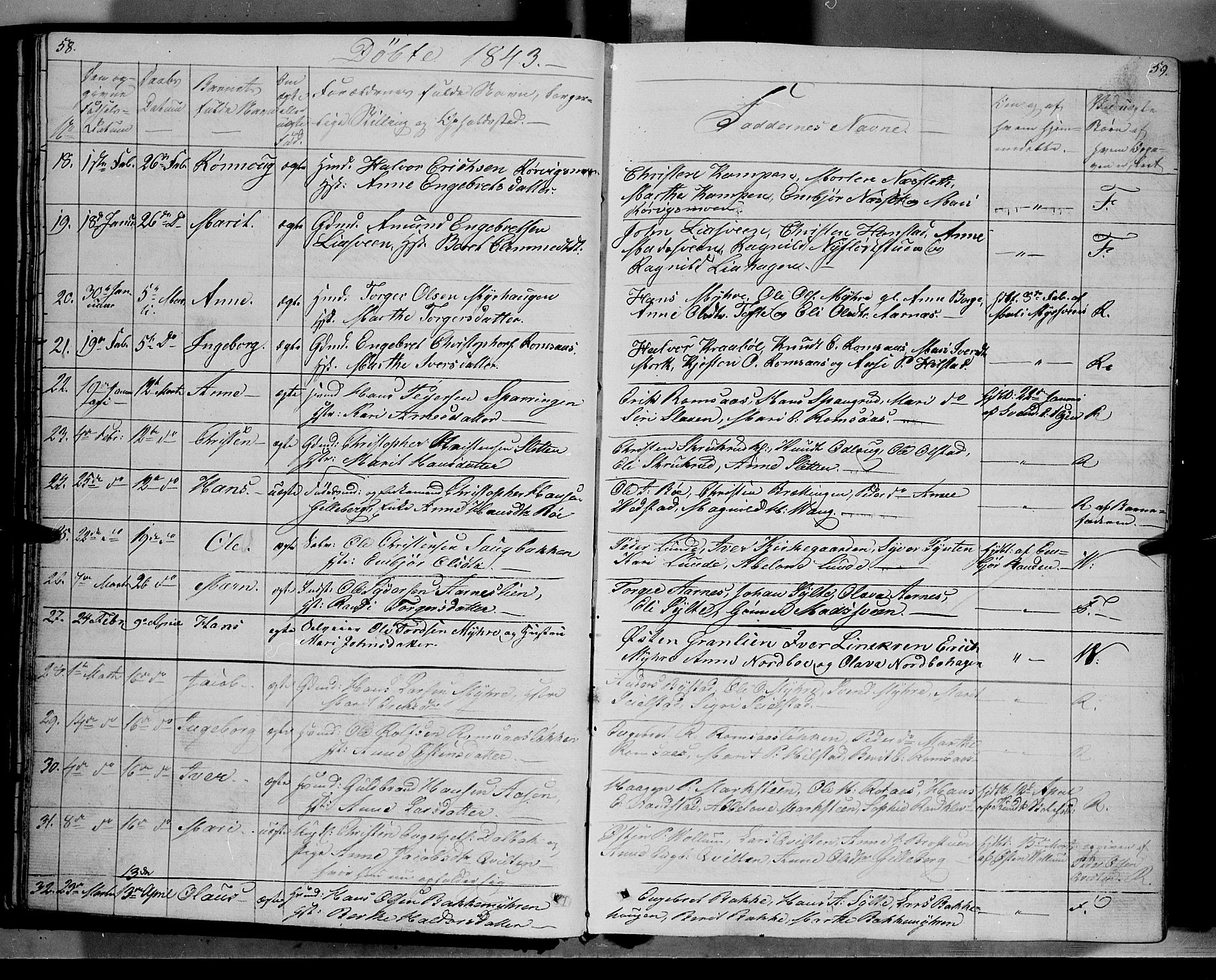 Ringebu prestekontor, AV/SAH-PREST-082/H/Ha/Haa/L0005: Parish register (official) no. 5, 1839-1848, p. 58-59