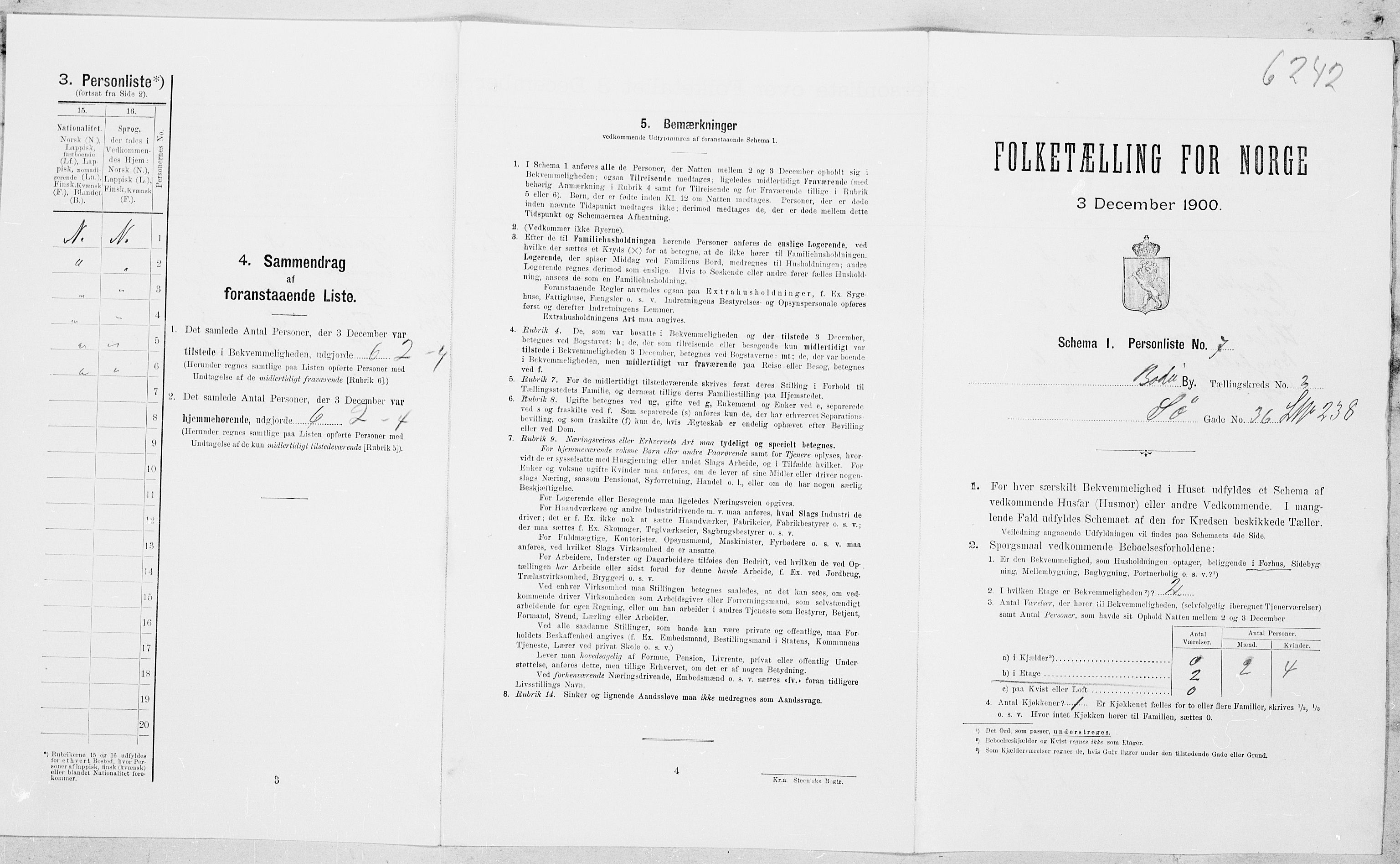 SAT, 1900 census for Bodø, 1900, p. 329