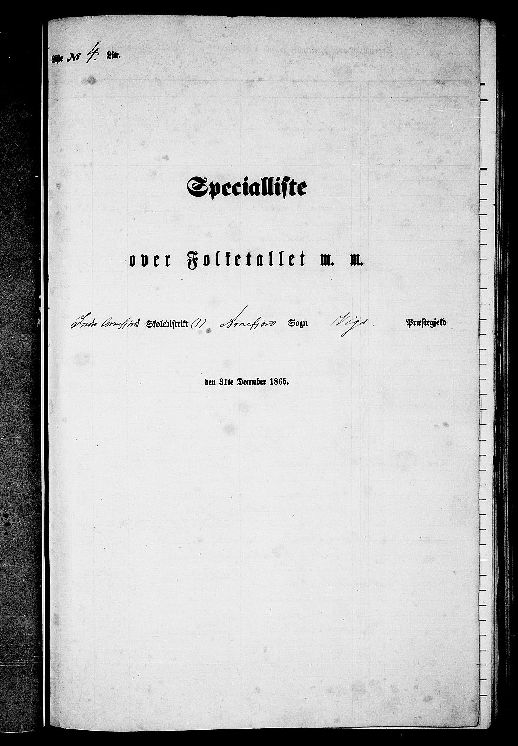 RA, 1865 census for Vik, 1865, p. 82