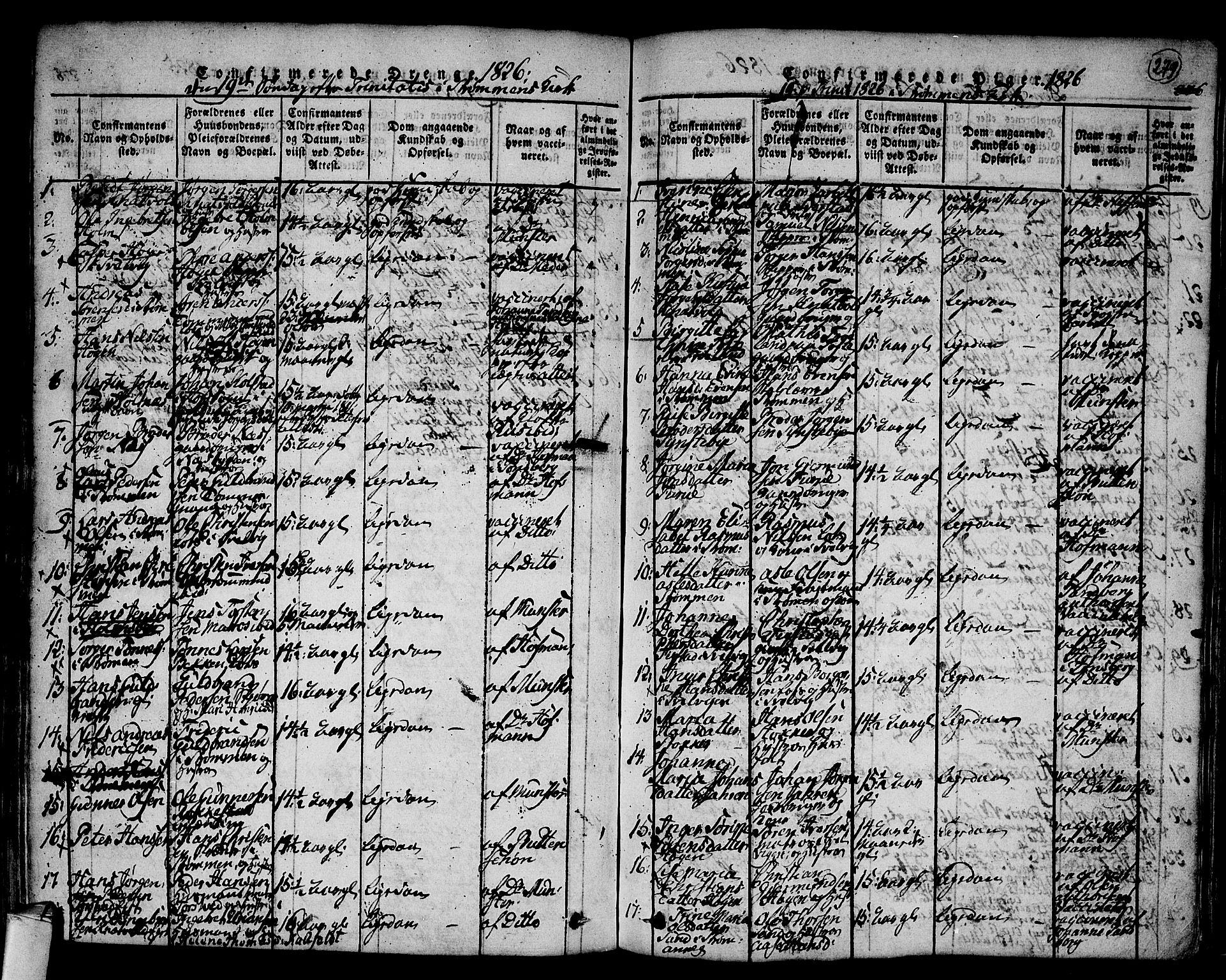 Hurum kirkebøker, SAKO/A-229/F/Fa/L0009: Parish register (official) no. 9, 1816-1826, p. 279