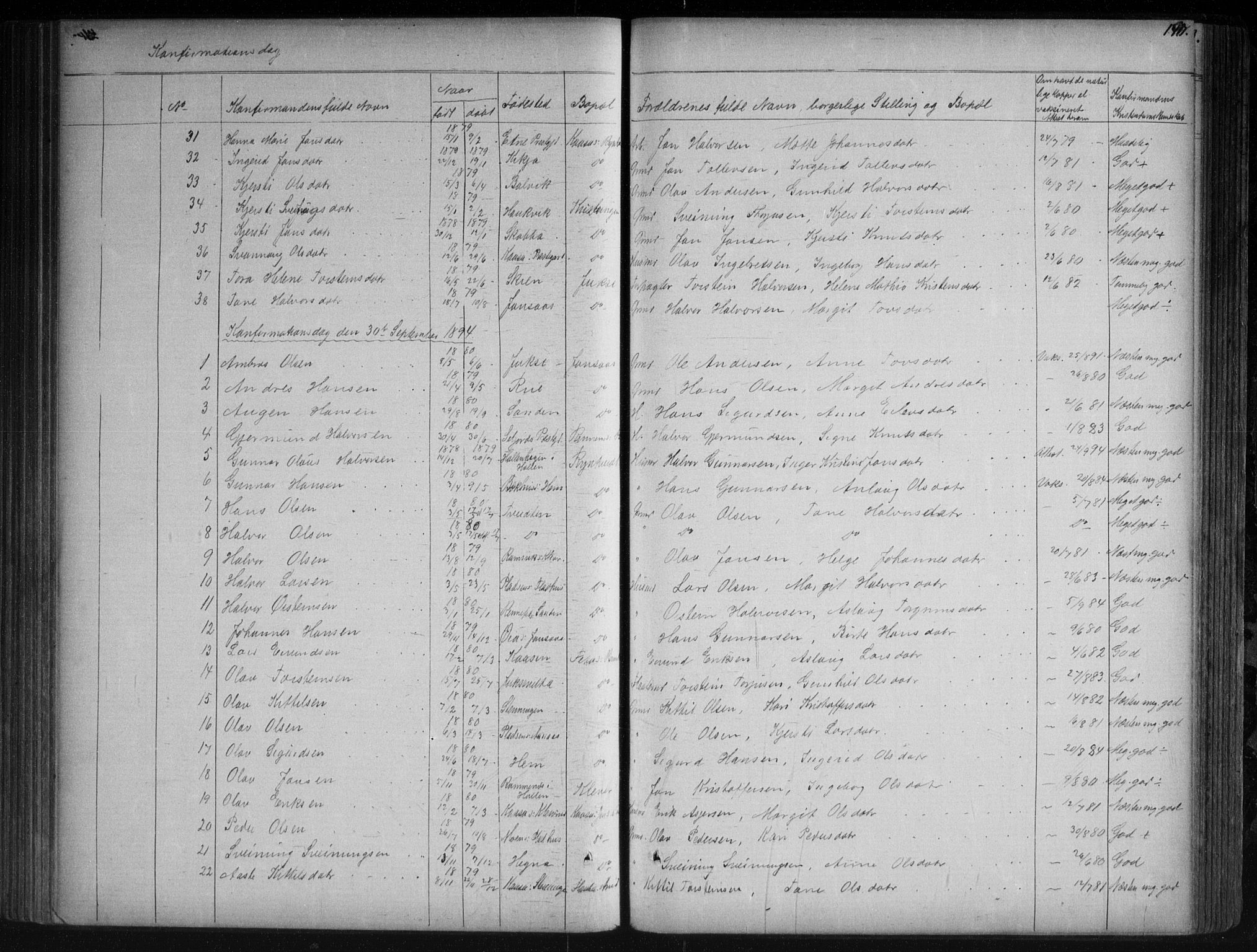 Sauherad kirkebøker, SAKO/A-298/G/Ga/L0003: Parish register (copy) no. I 3, 1866-1905, p. 140