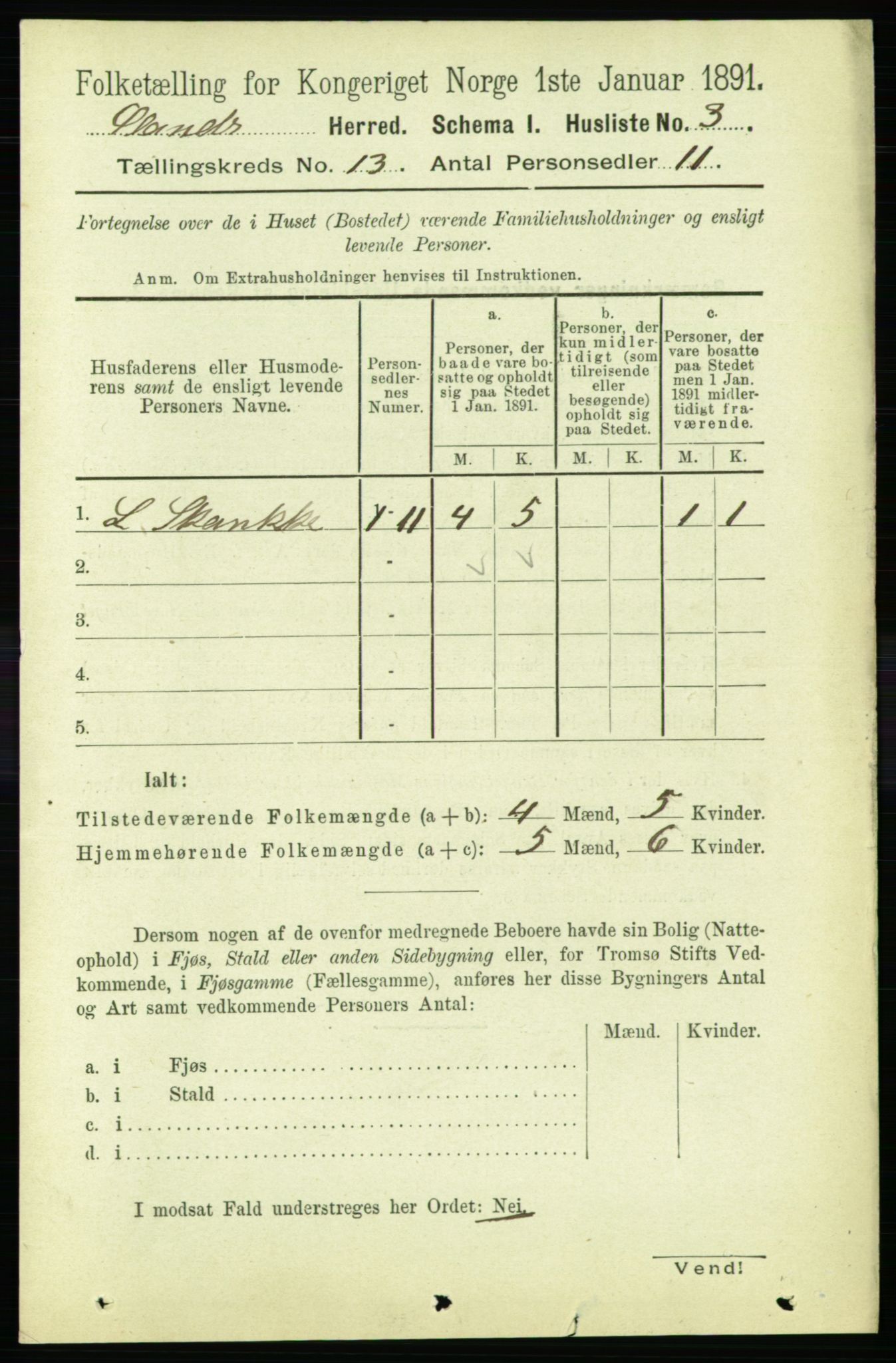 RA, 1891 census for 1621 Ørland, 1891, p. 5819