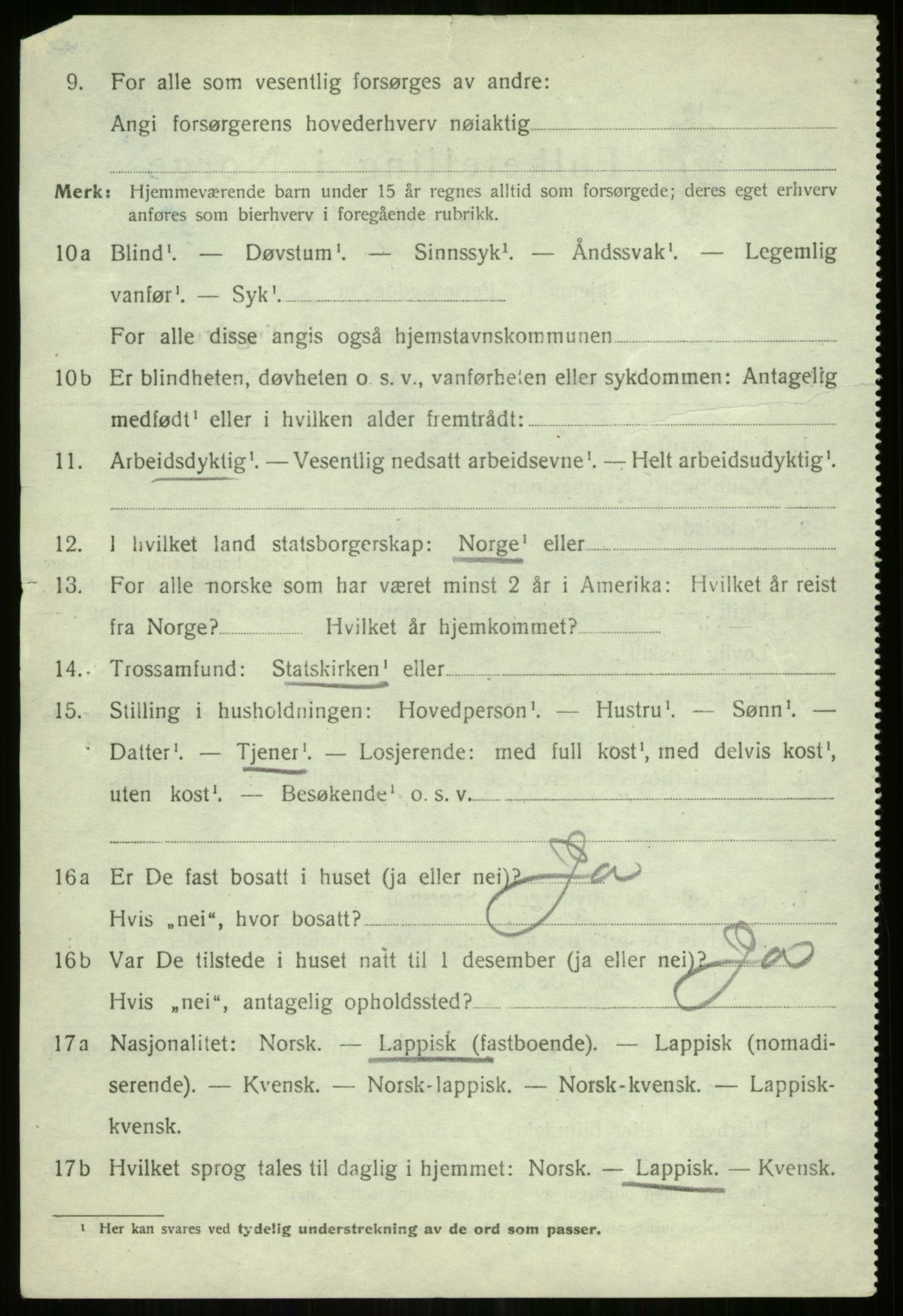 SATØ, 1920 census for Lyngen, 1920, p. 6593