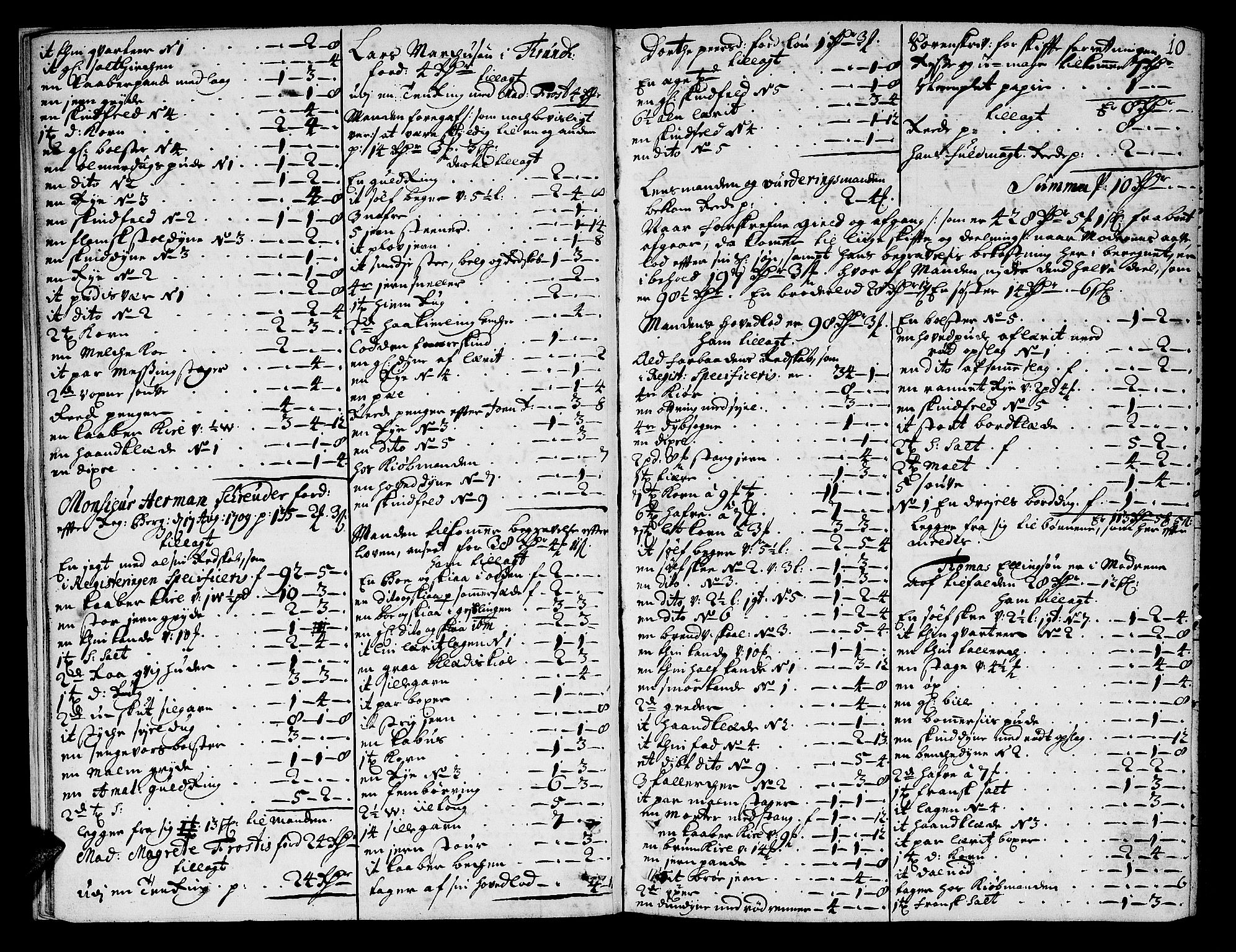 Helgeland sorenskriveri, AV/SAT-A-0004/3/3A/L0002: Skifteprotokoll 3A, 1709-1713, p. 9b-10a