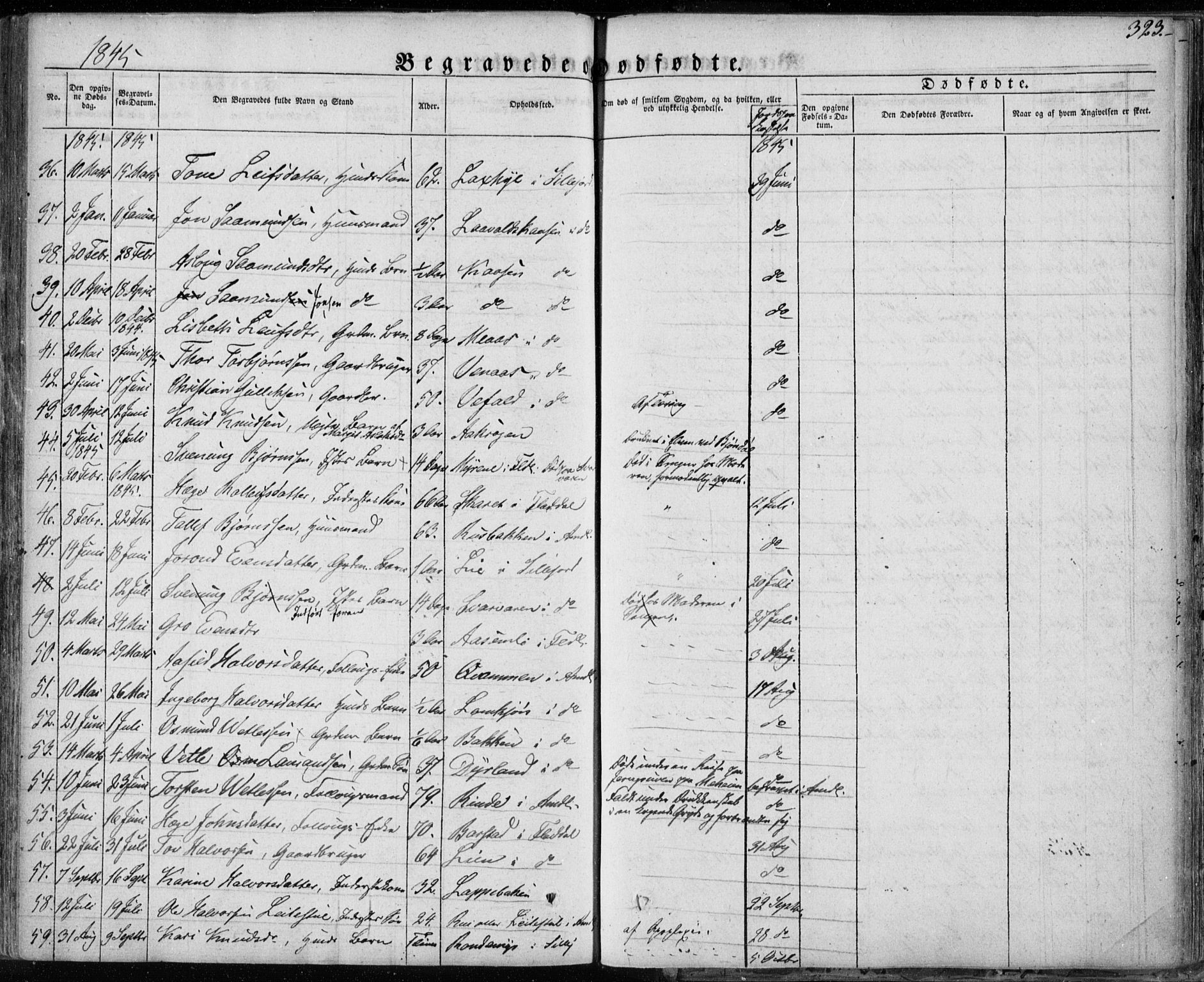 Seljord kirkebøker, AV/SAKO-A-20/F/Fa/L0011: Parish register (official) no. I 11, 1831-1849, p. 323