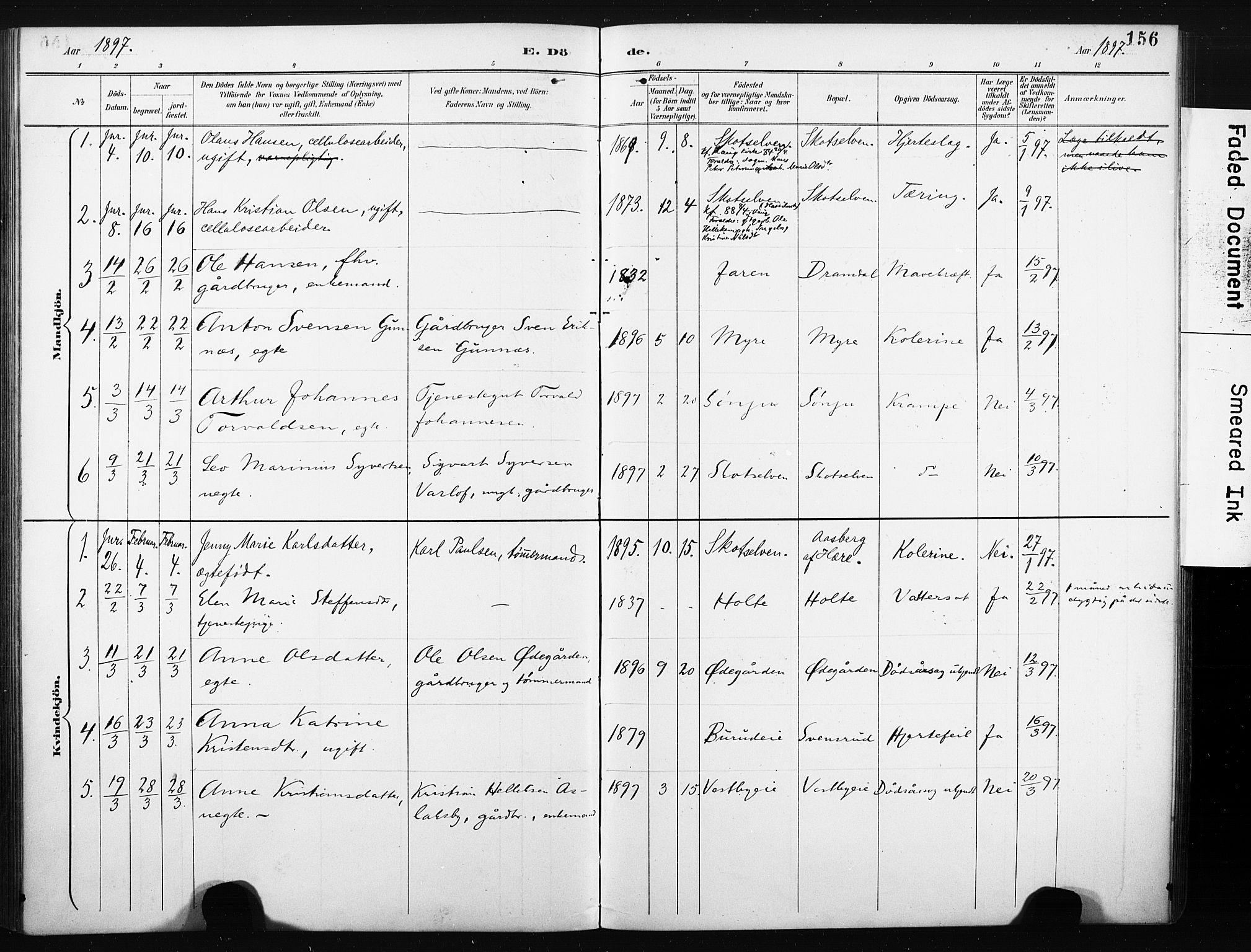 Eiker kirkebøker, SAKO/A-4/F/Fc/L0002: Parish register (official) no. III 2, 1889-1897, p. 156